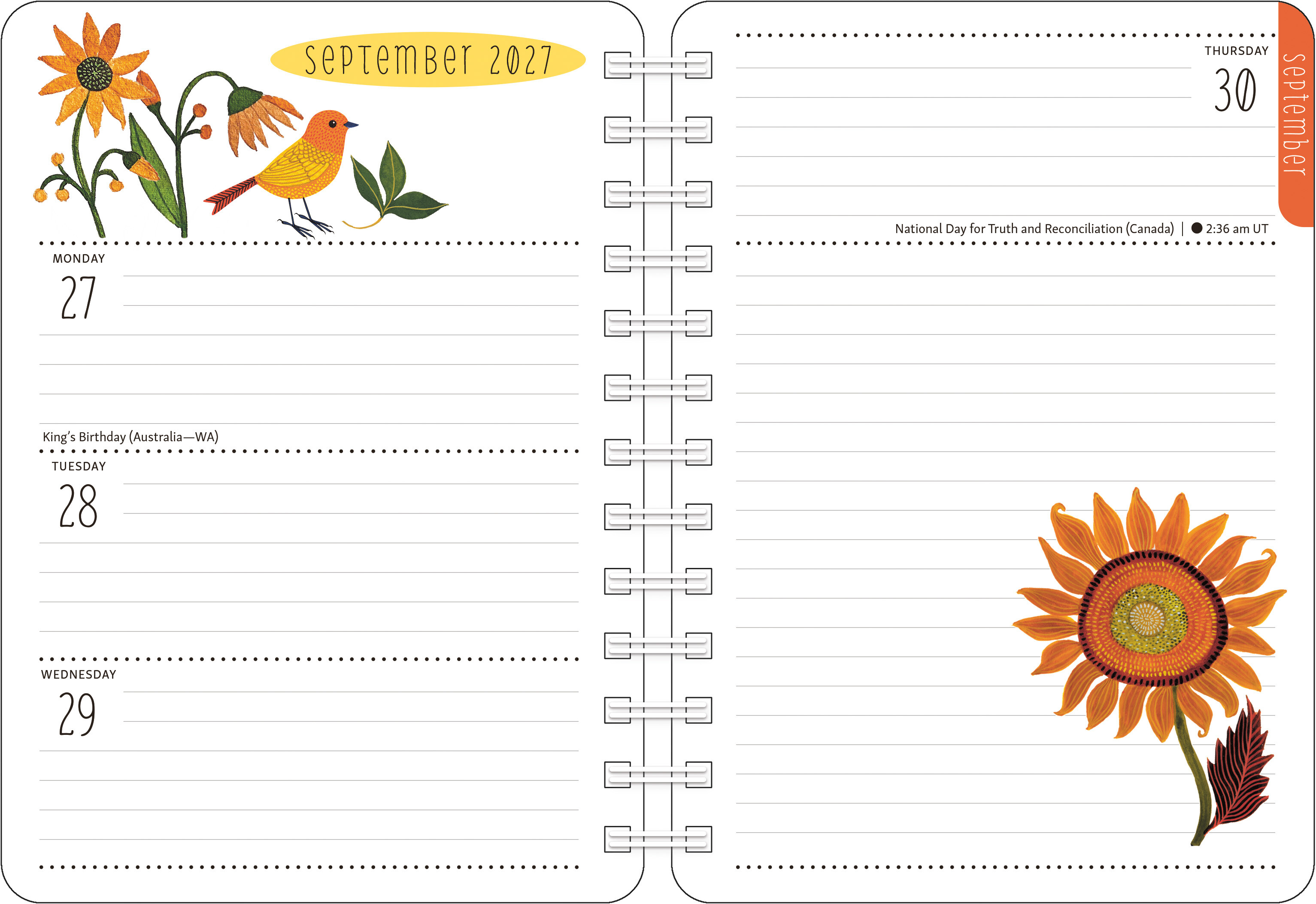 Birds of a Feather 2027 Weekly Planner Calendar