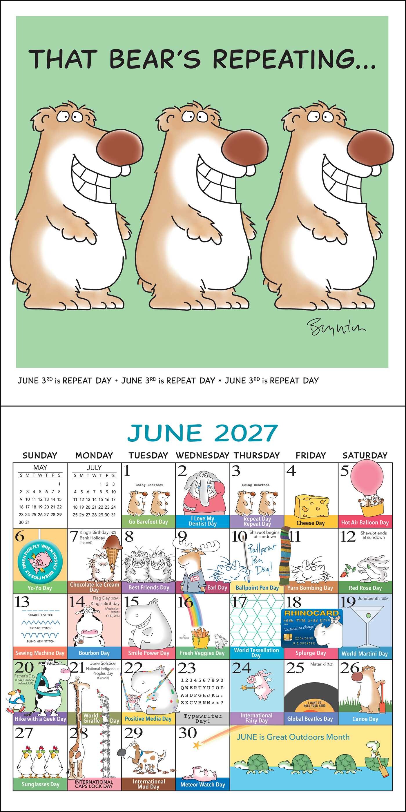 Sandra Boynton's Every Day's a Fabulous Holiday 2027 Wall Calendar