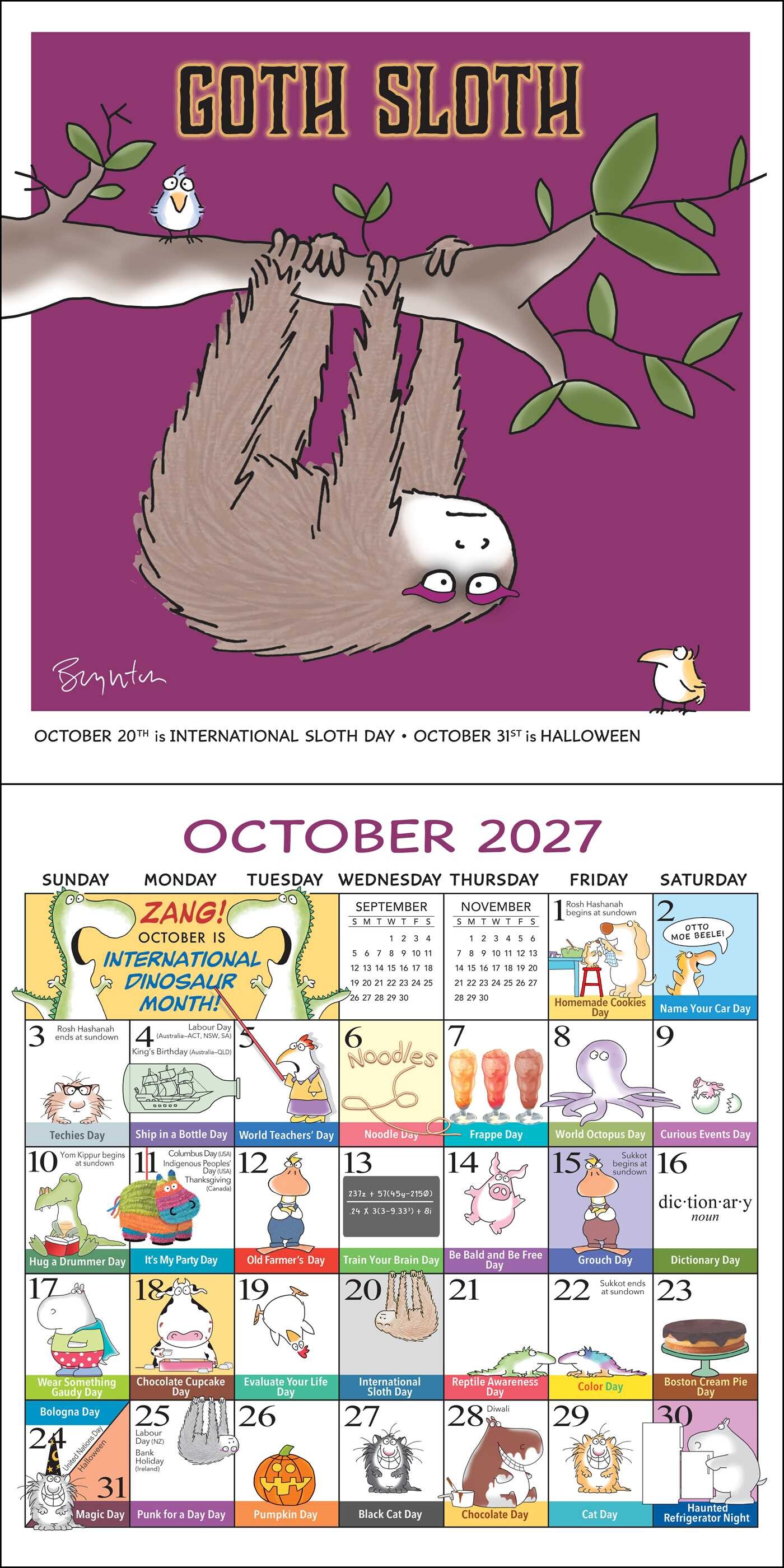 Sandra Boynton's Every Day's a Fabulous Holiday 2027 Wall Calendar