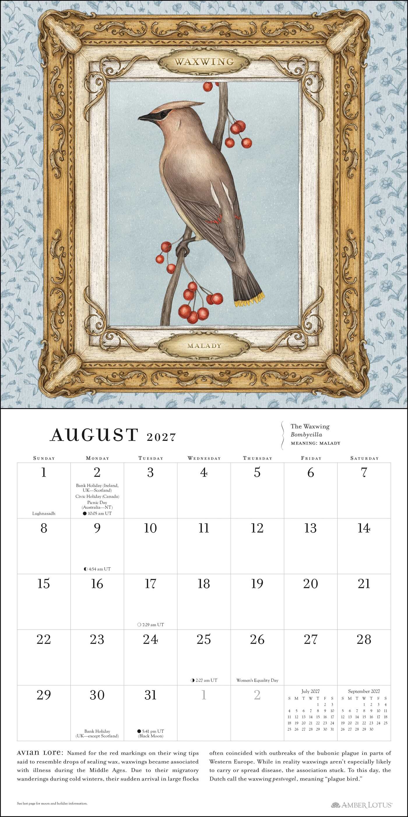 Ornithography 2027 Wall Calendar