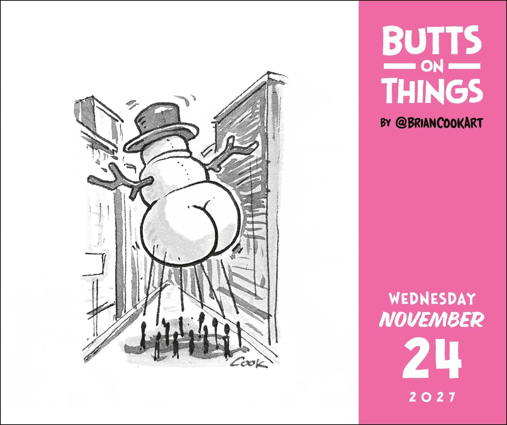 Butts on Things 2027 Day-to-Day Calendar