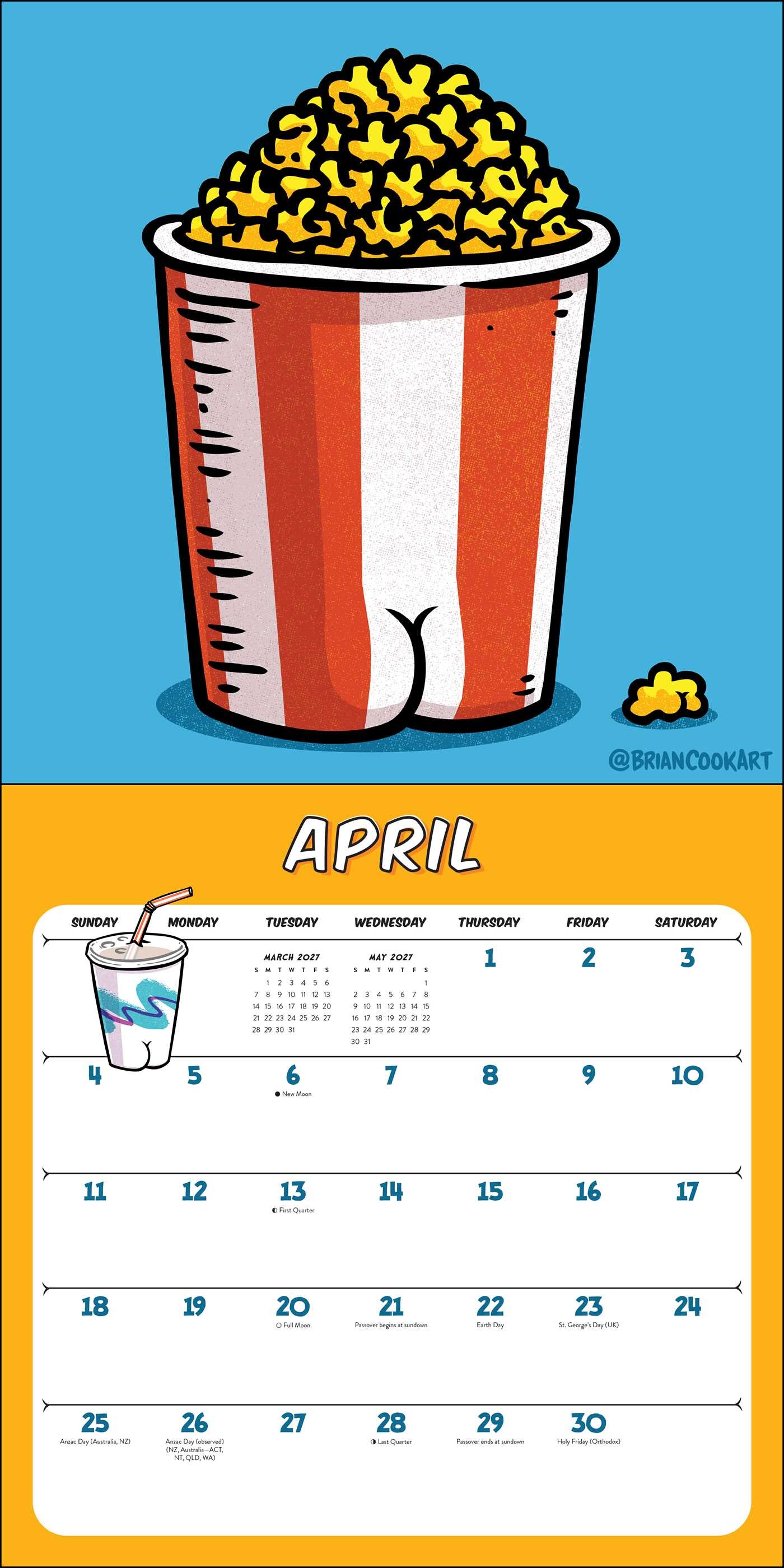 Butts on Things 2027 Wall Calendar