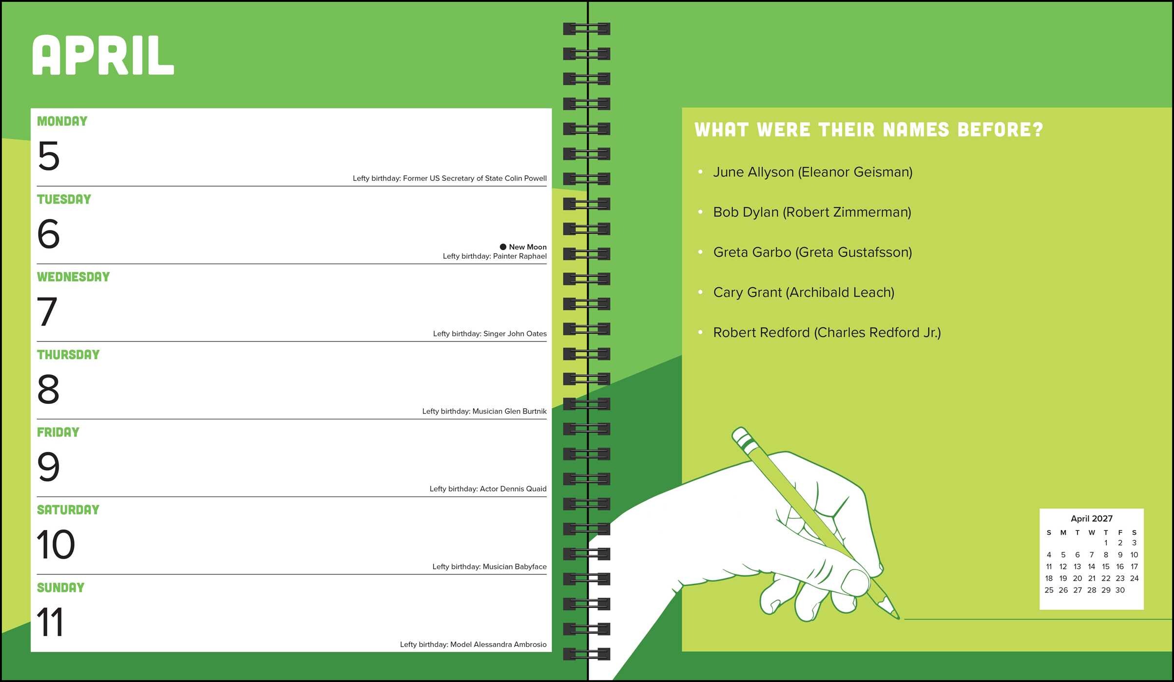 Left-Hander's 2027 Weekly Planner Calendar
