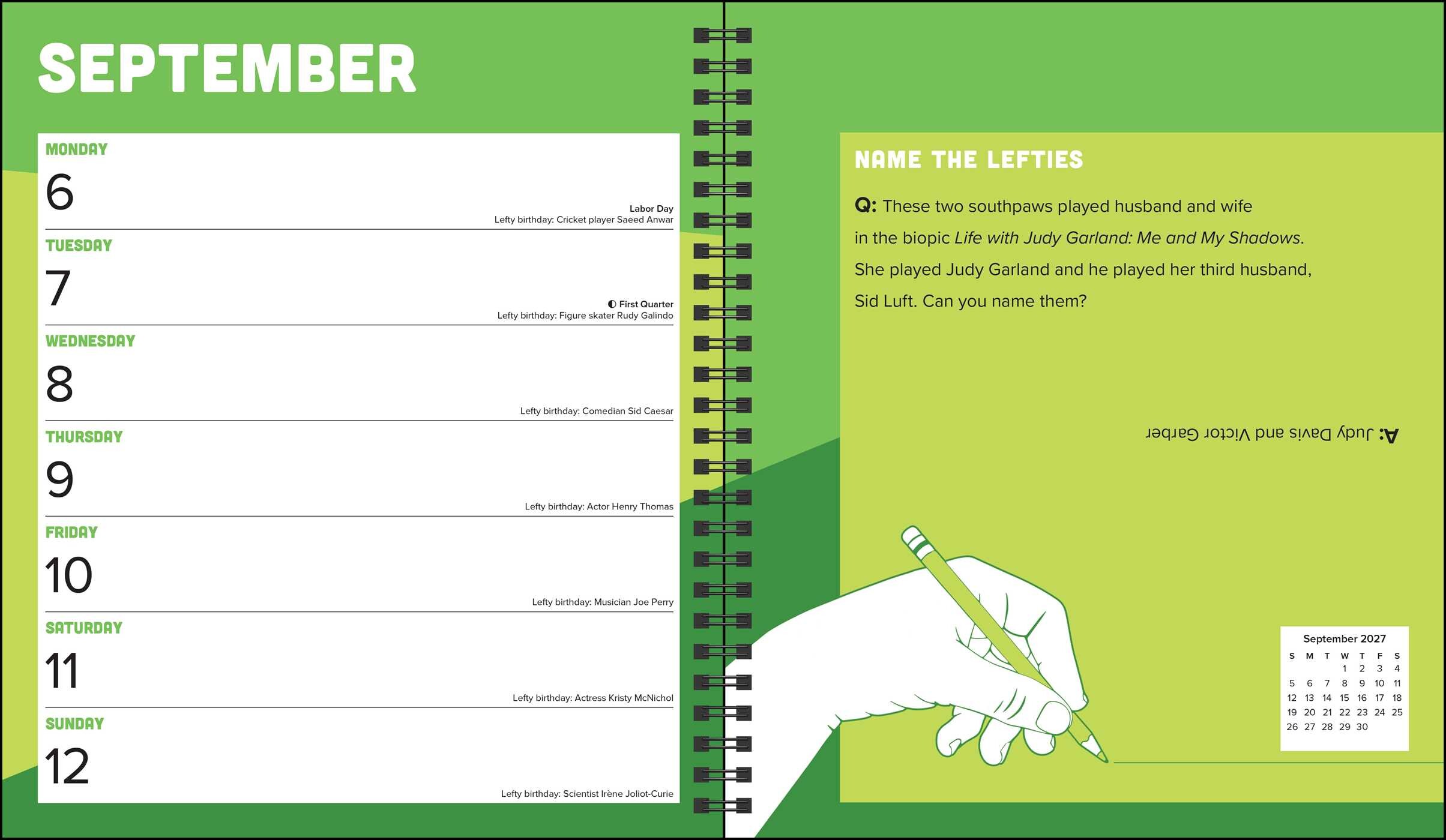 Left-Hander's 2027 Weekly Planner Calendar