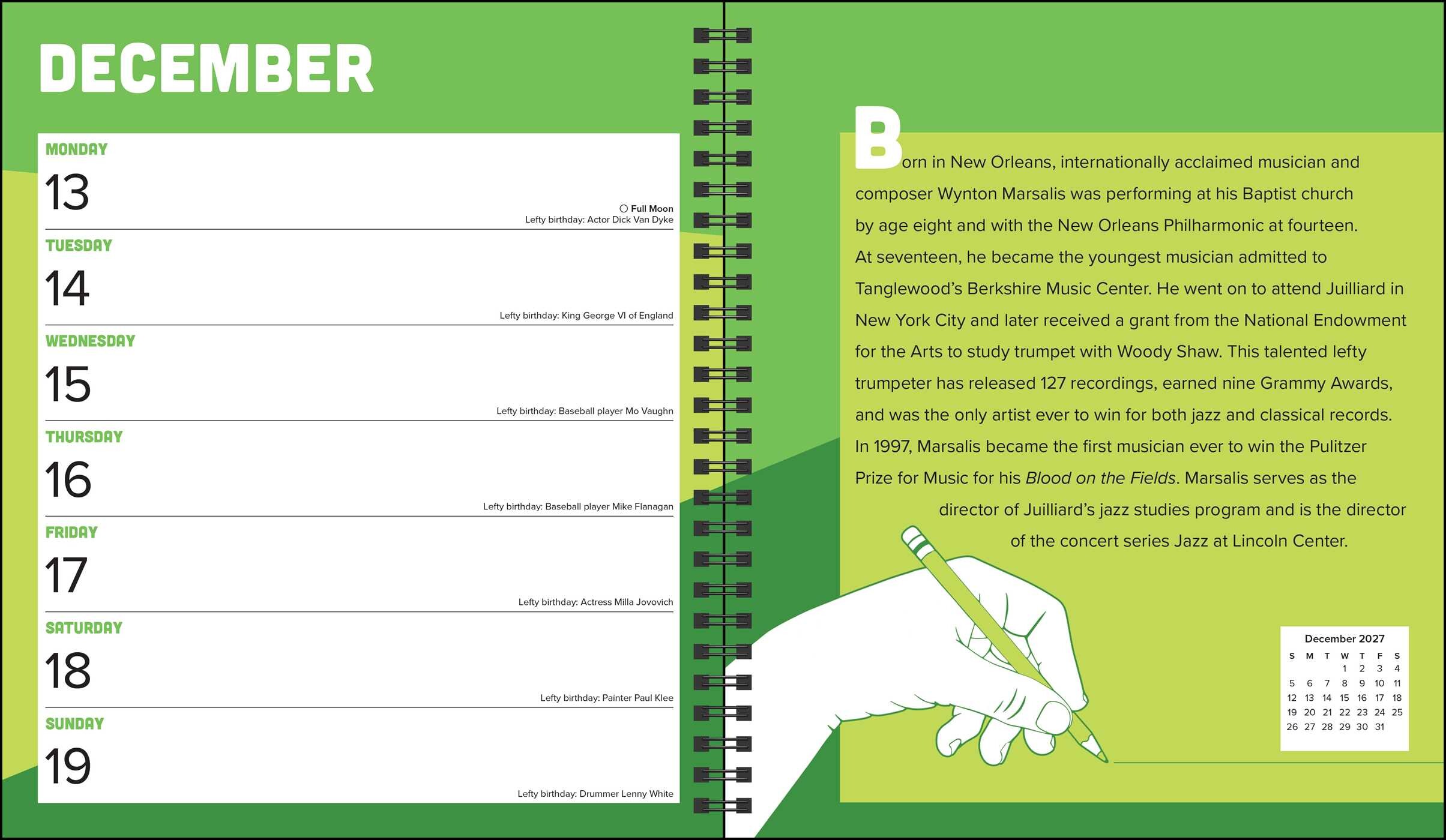 Left-Hander's 2027 Weekly Planner Calendar