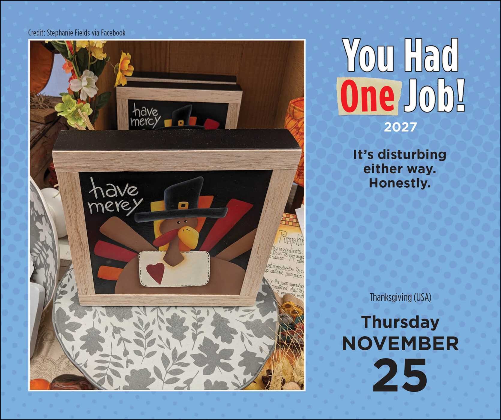 You Had One Job 2027 Day-to-Day Calendar