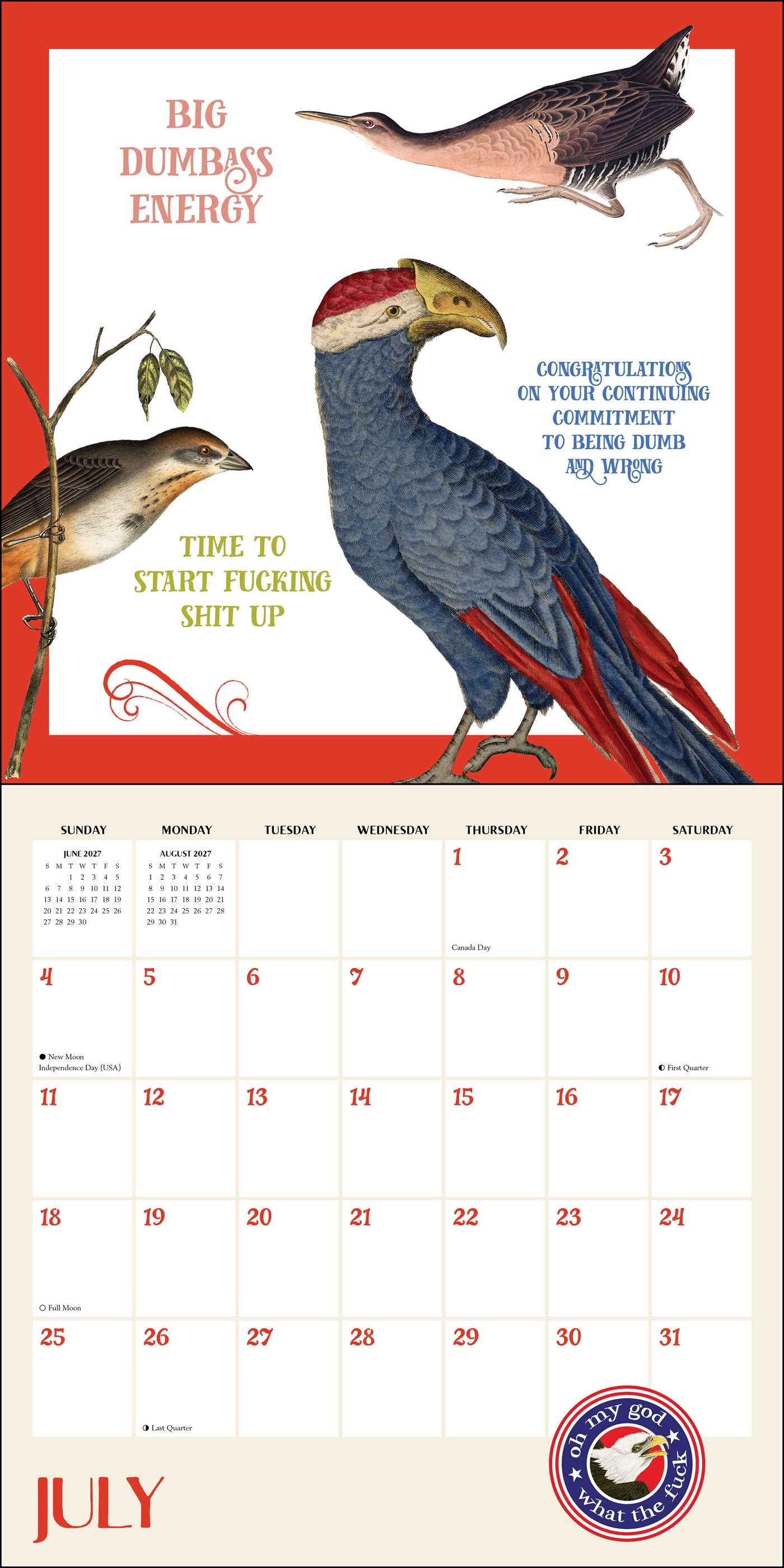 Effin' Birds 2027 Wall Calendar