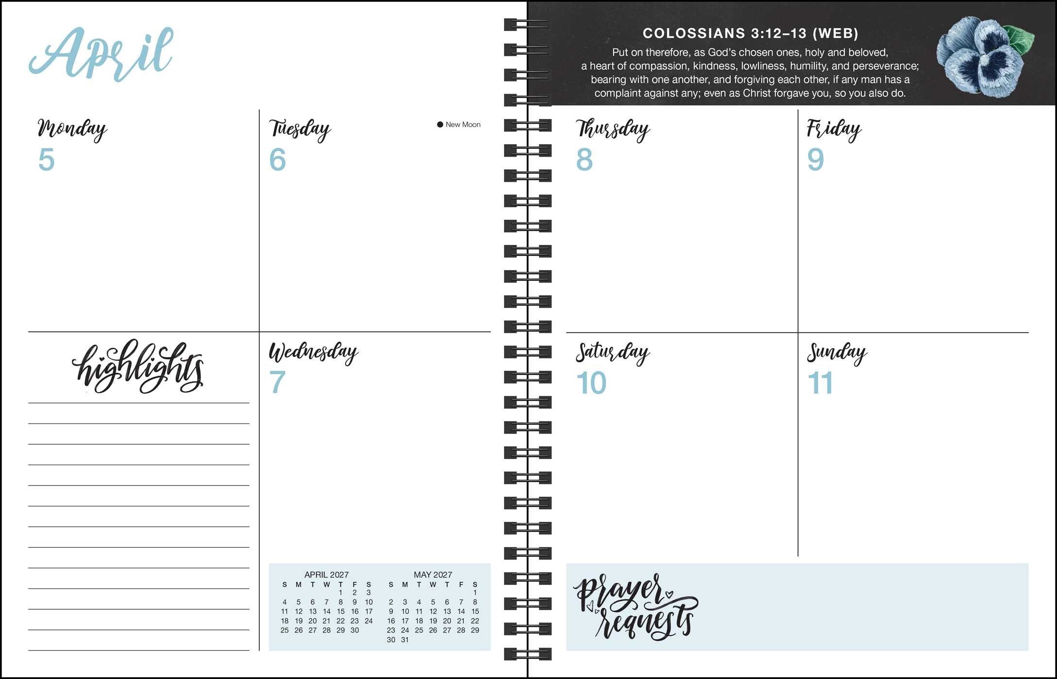 Prayer Journal for Women 2027 Monthly/Weekly Planner Calendar