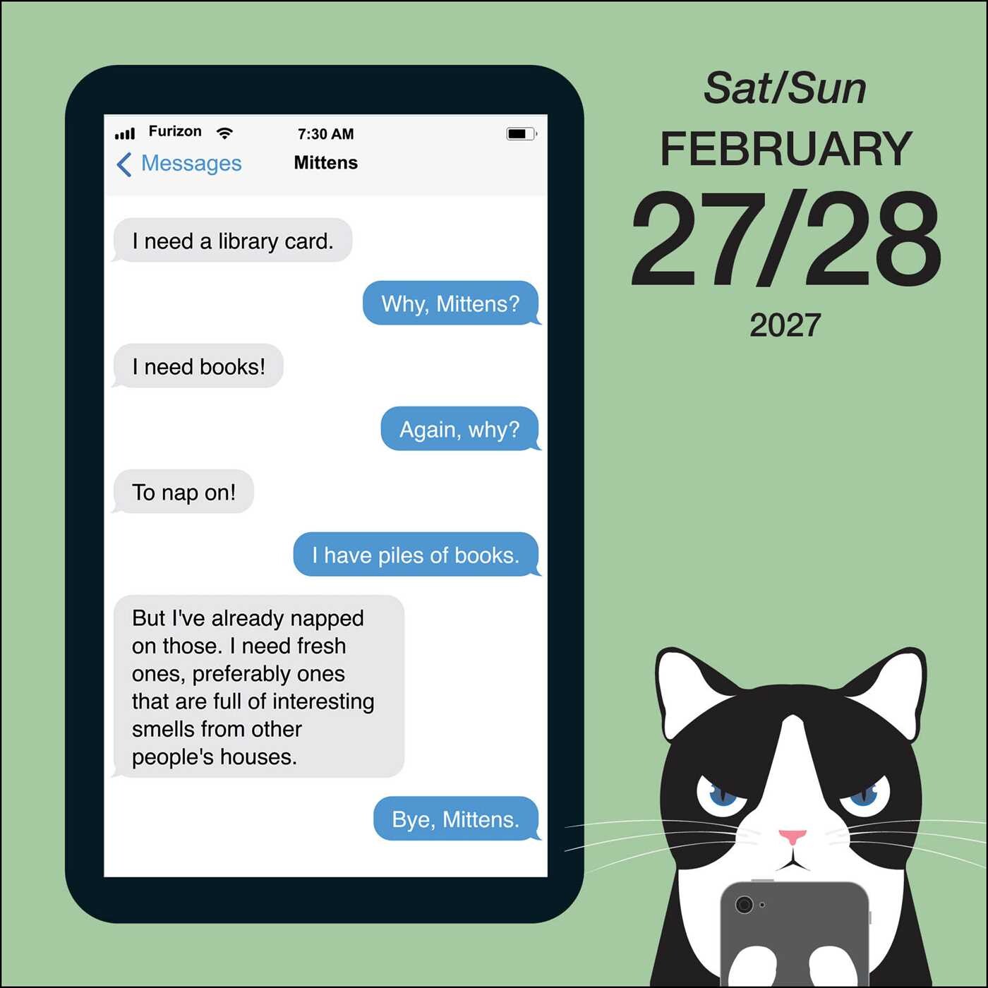 Texts from Mittens the Cat 2027 Day-to-Day Calendar