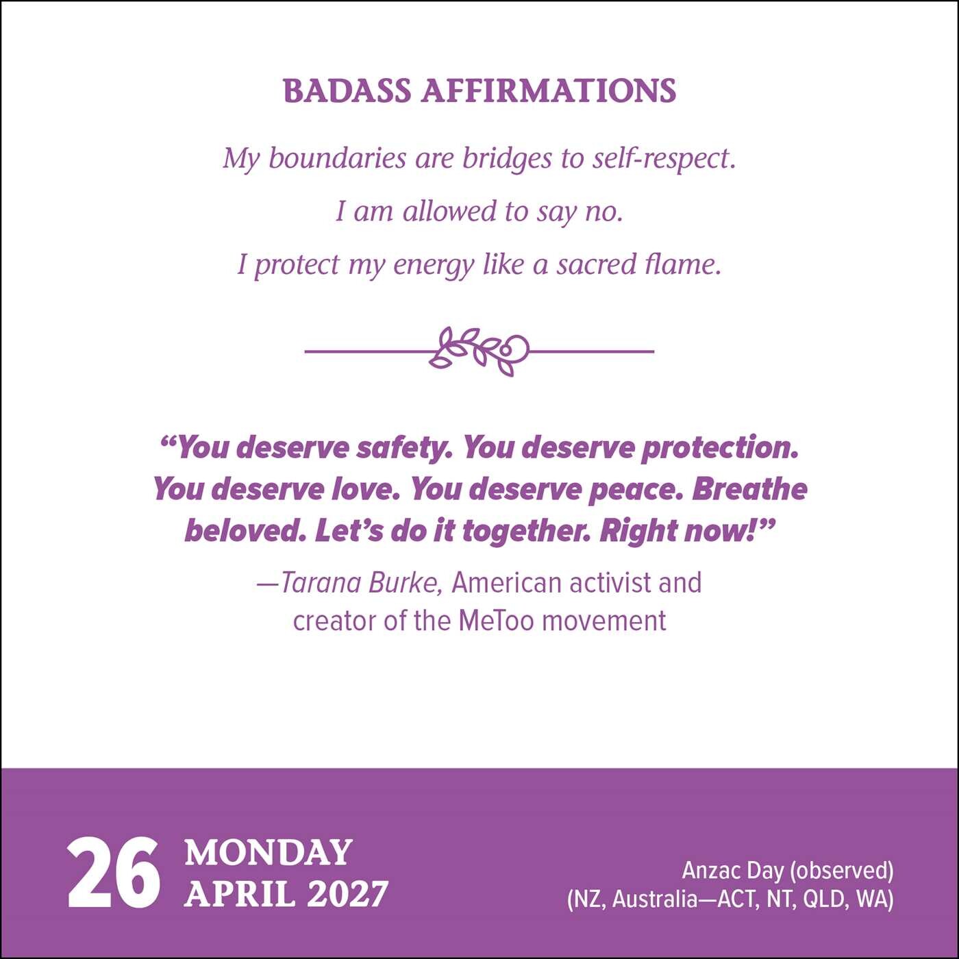 Badass Affirmations 2027 Day-to-Day Calendar