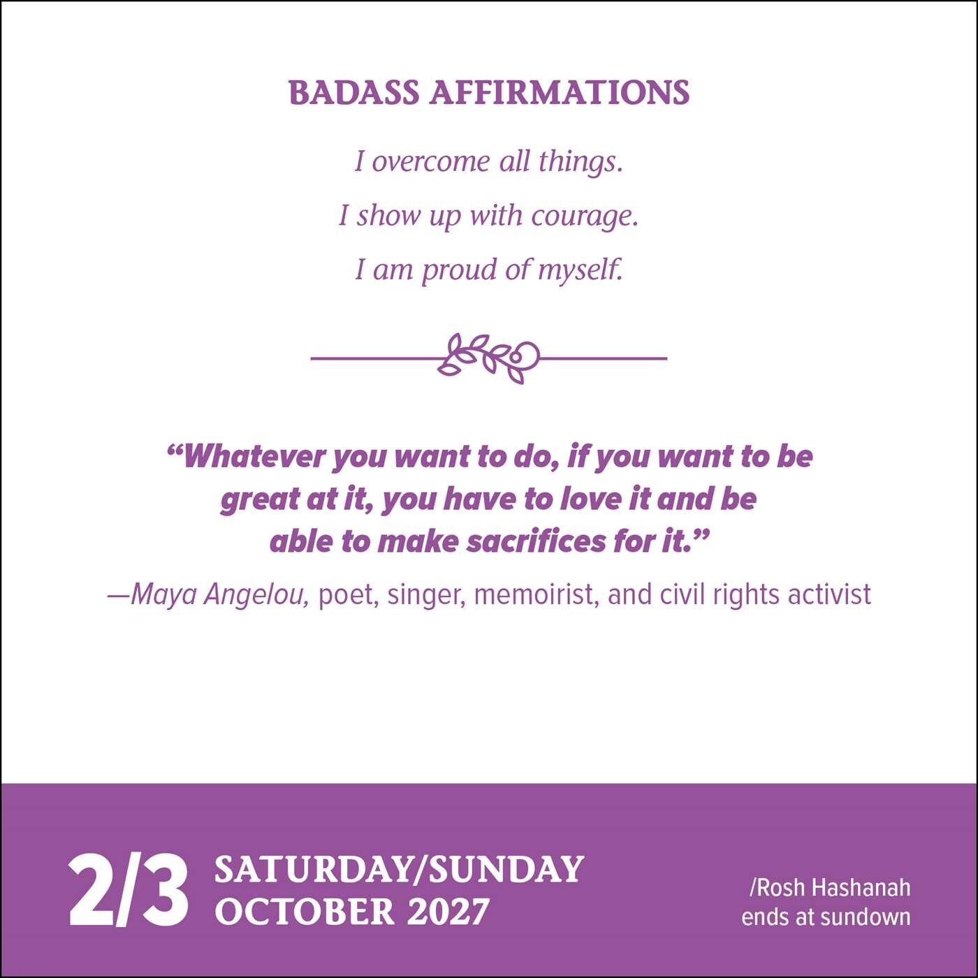 Badass Affirmations 2027 Day-to-Day Calendar