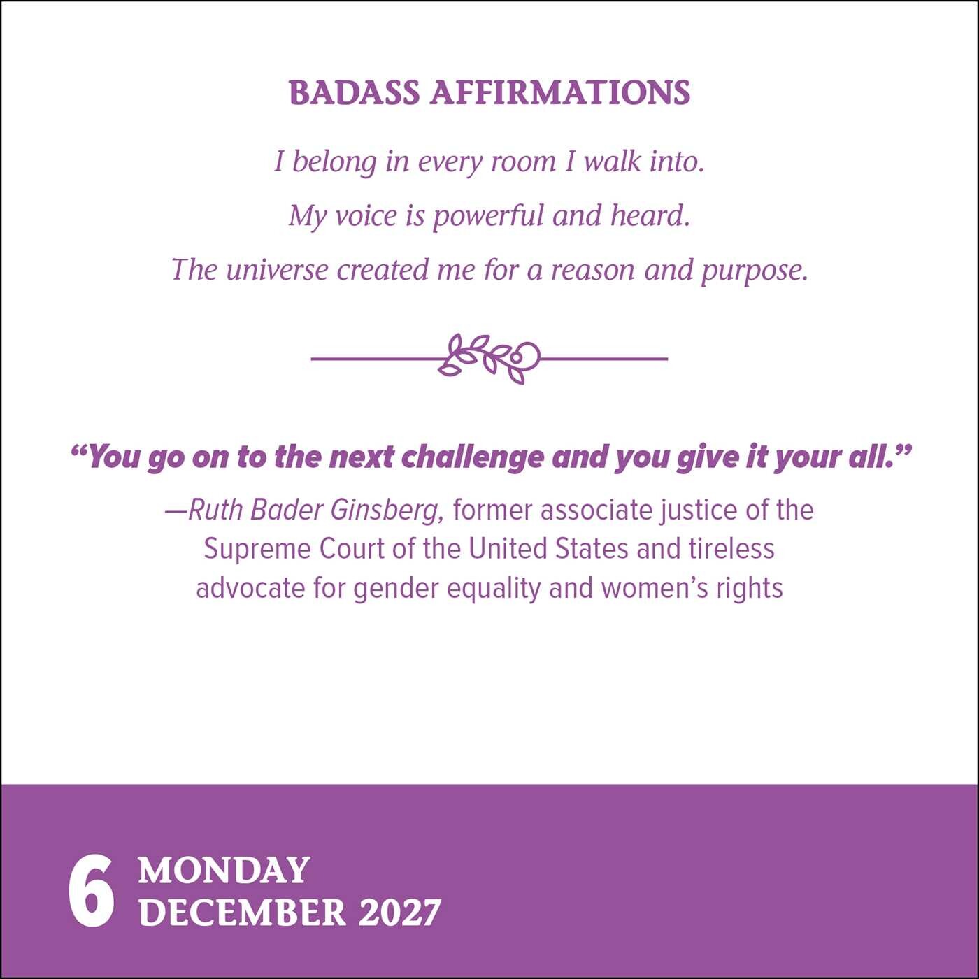 Badass Affirmations 2027 Day-to-Day Calendar