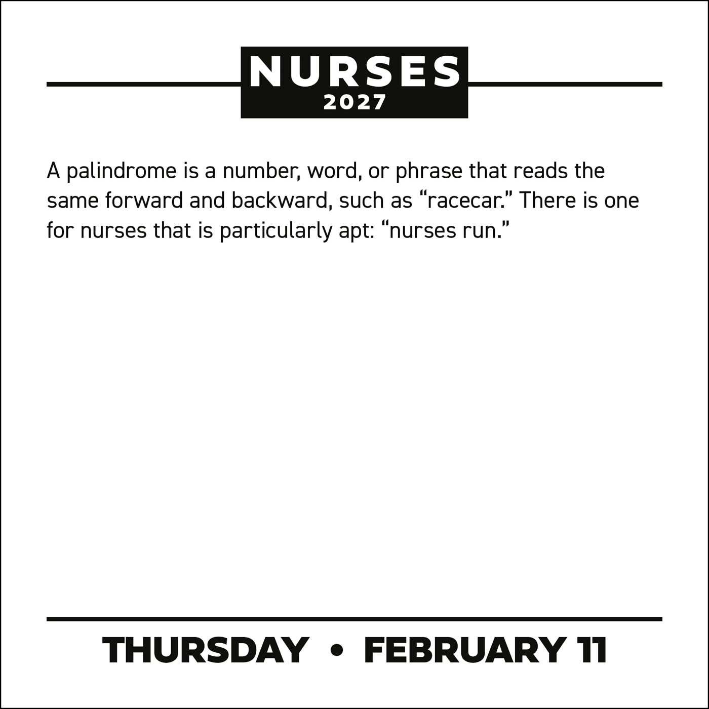 Nurses 2027 Day-to-Day Calendar