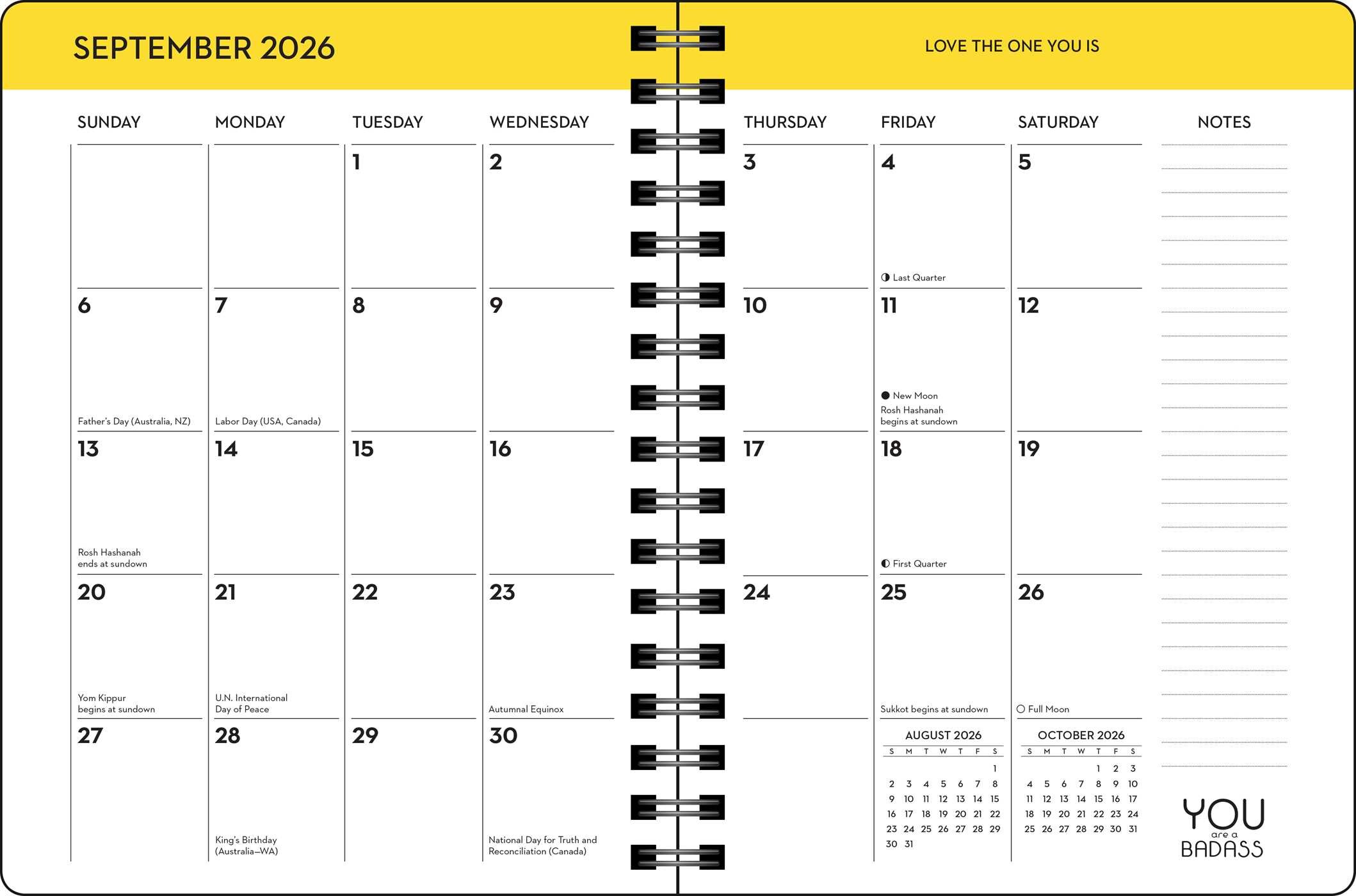 You Are a Badass Deluxe Organizer 17-Month 2026-2027 Weekly/Monthly Planner