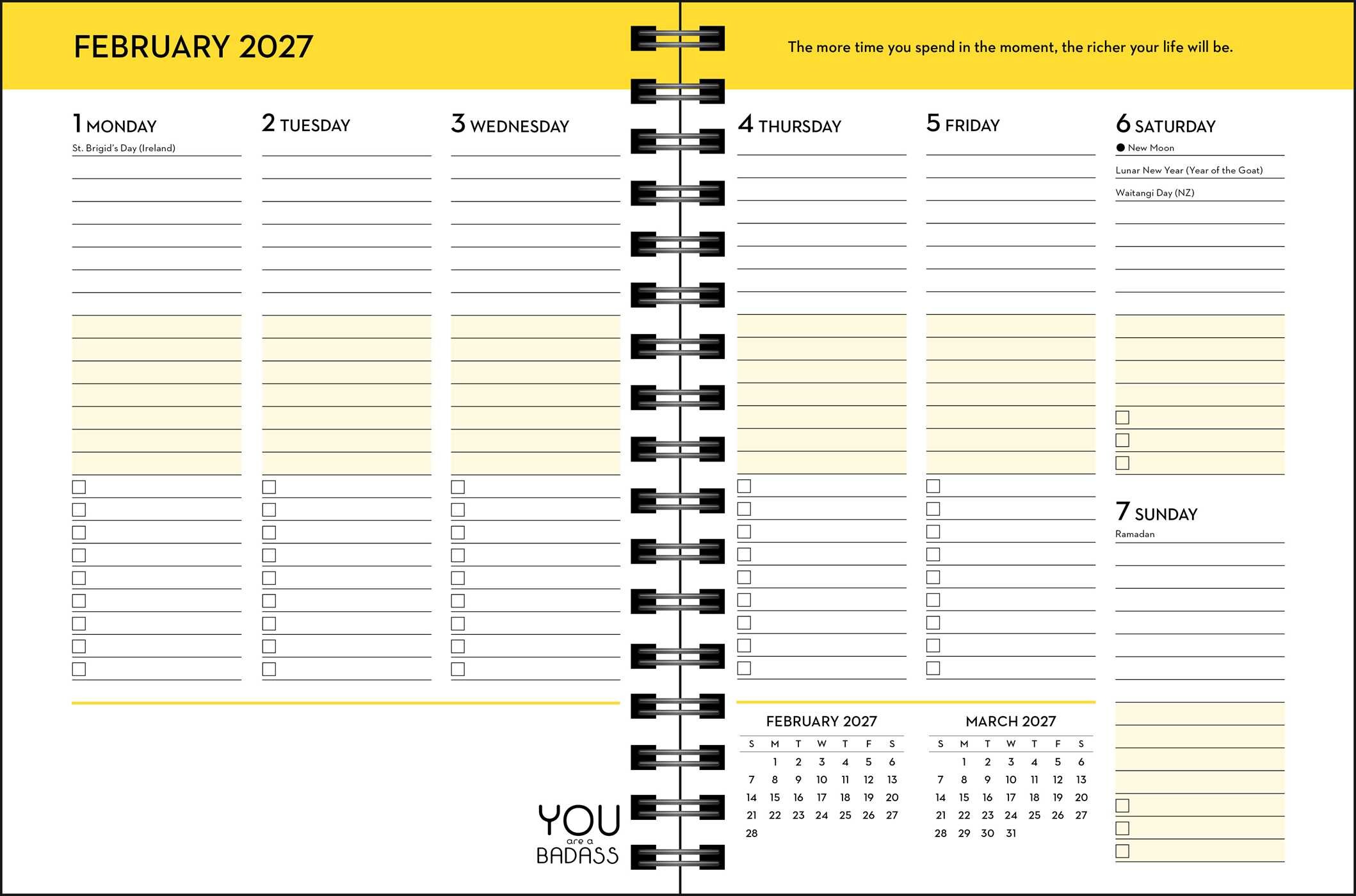 You Are a Badass Deluxe Organizer 17-Month 2026-2027 Weekly/Monthly Planner