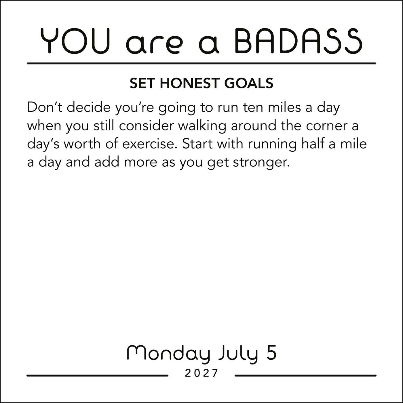 You Are a Badass 2027 Day-to-Day Calendar