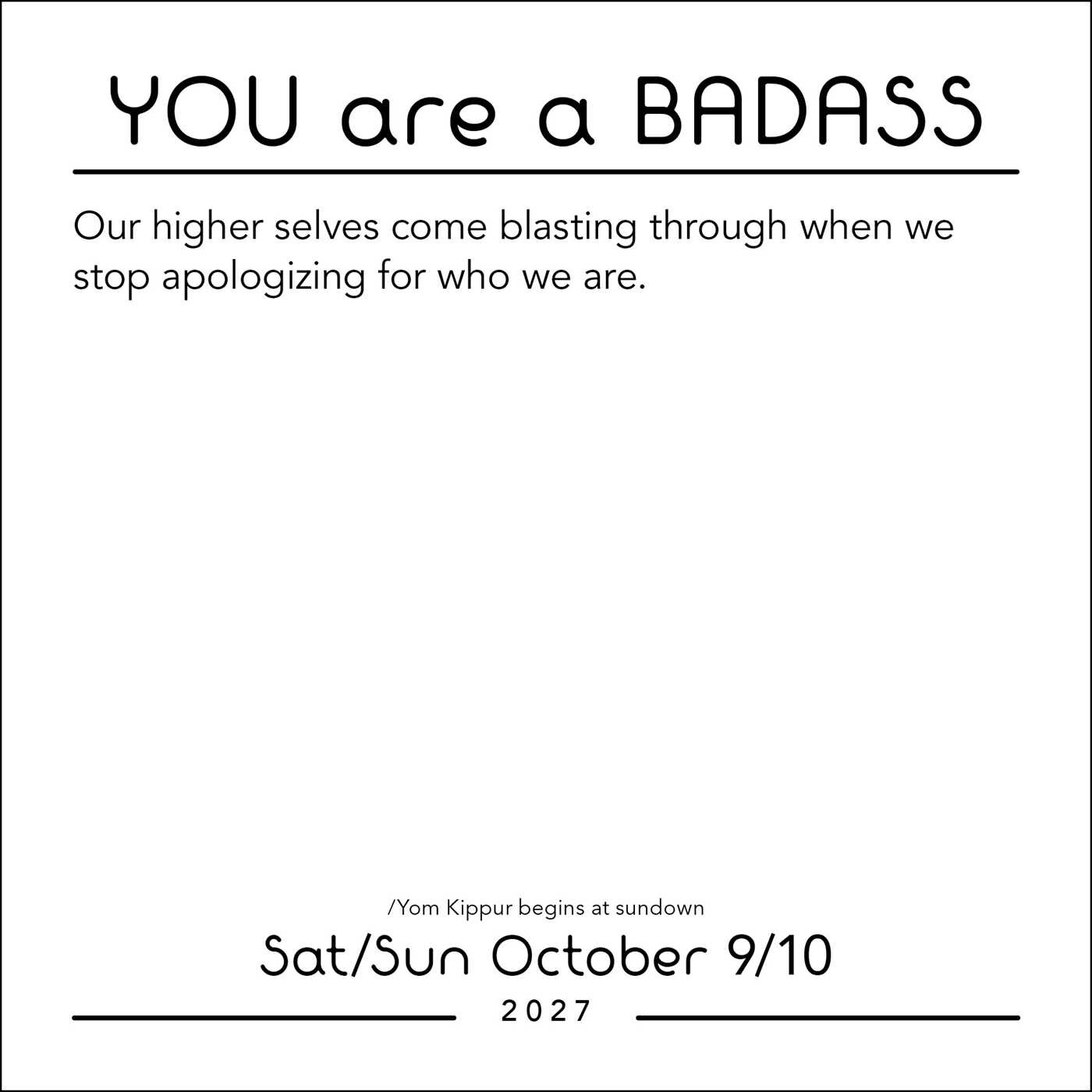 You Are a Badass 2027 Day-to-Day Calendar