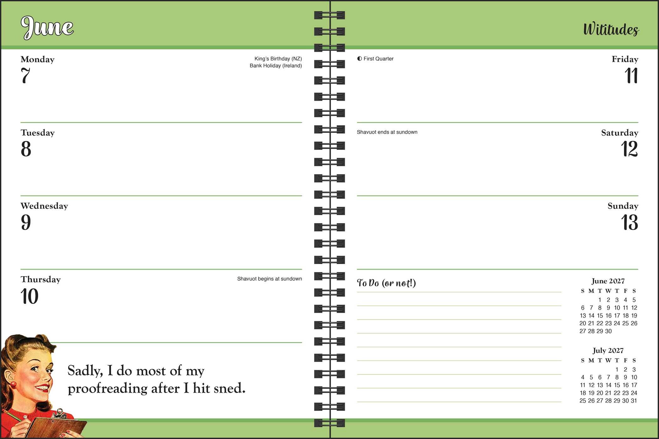 Wititudes 12-Month 2027 Monthly/Weekly Planner Calendar