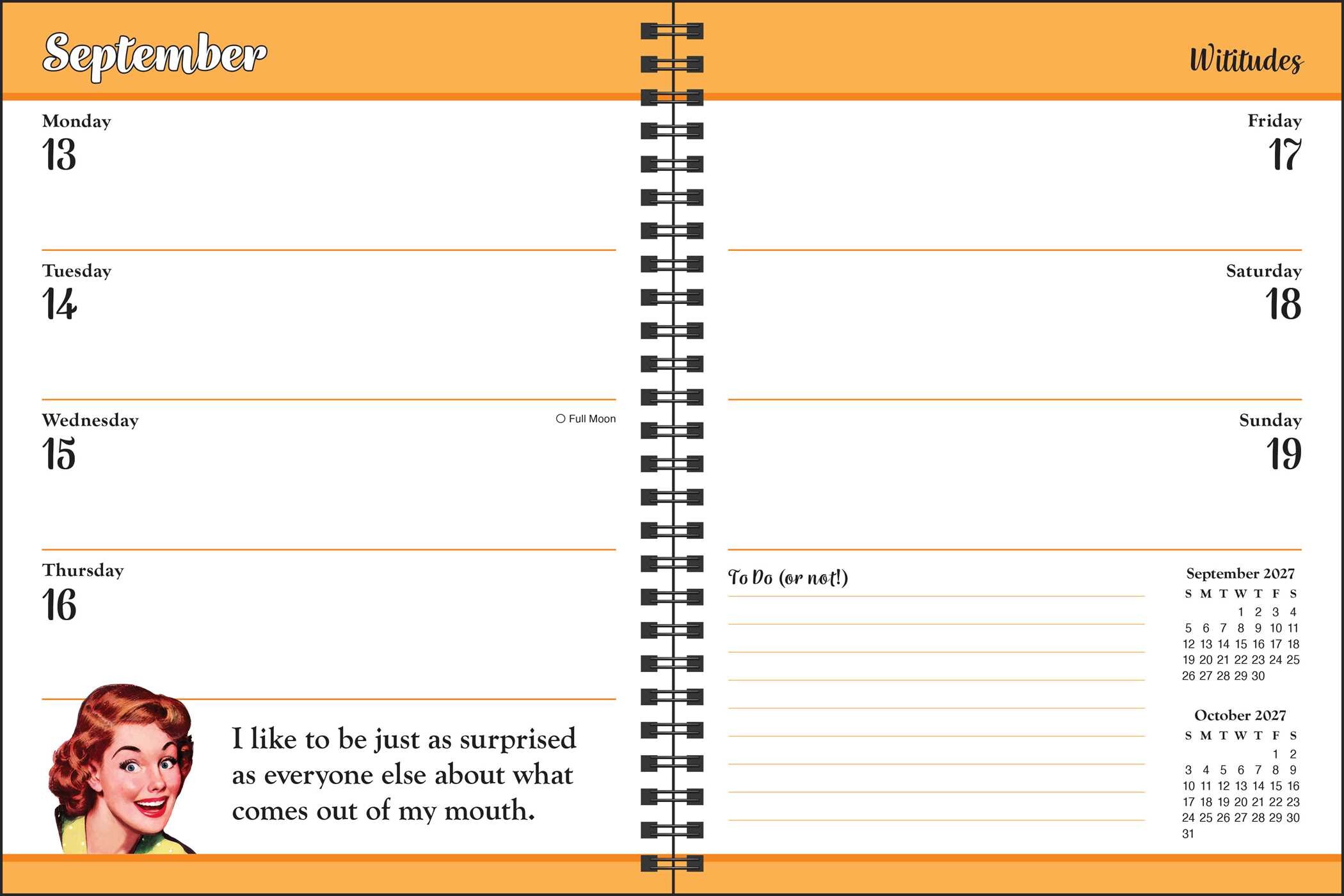 Wititudes 12-Month 2027 Monthly/Weekly Planner Calendar
