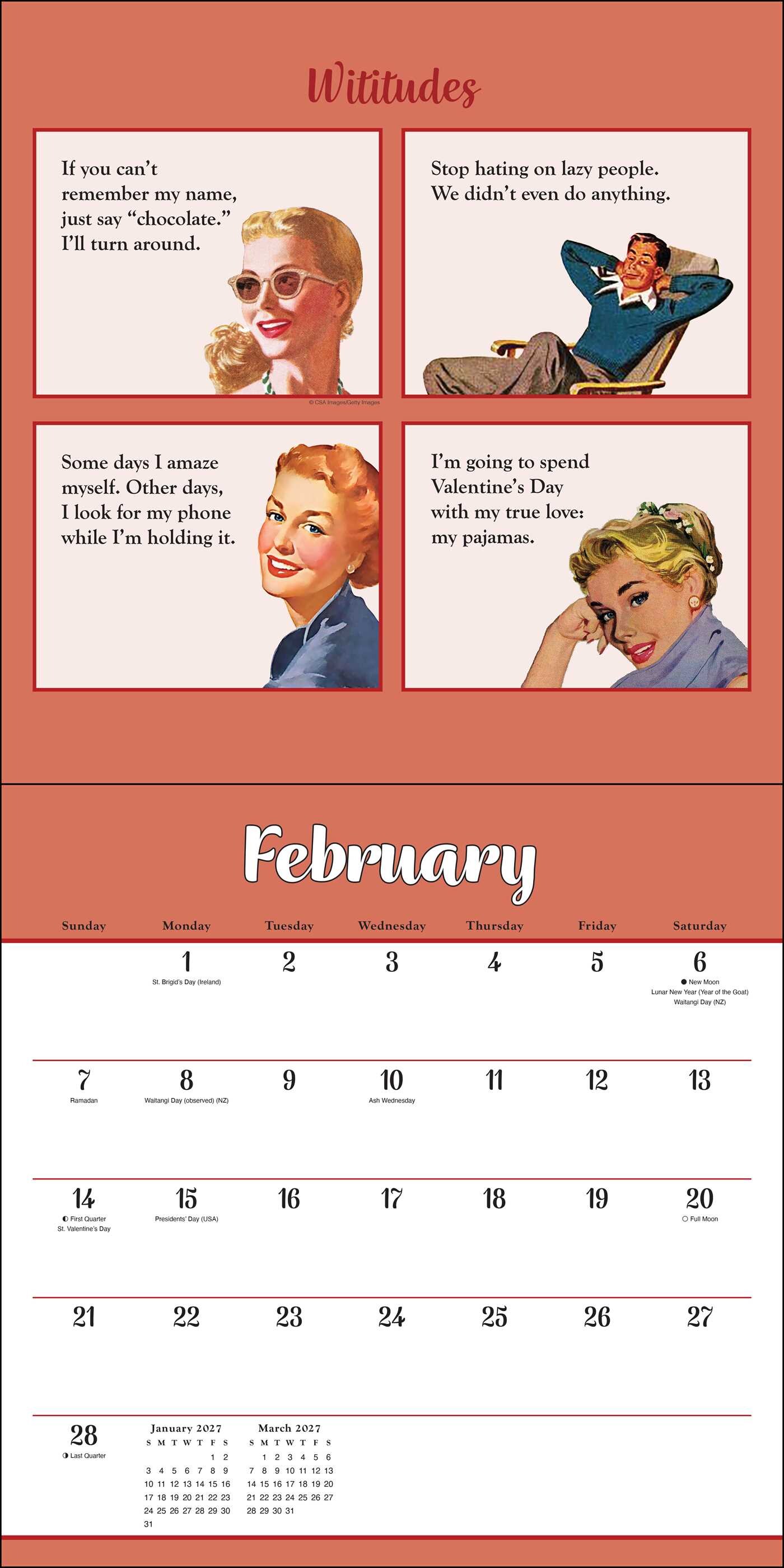 Wititudes 2027 Wall Calendar