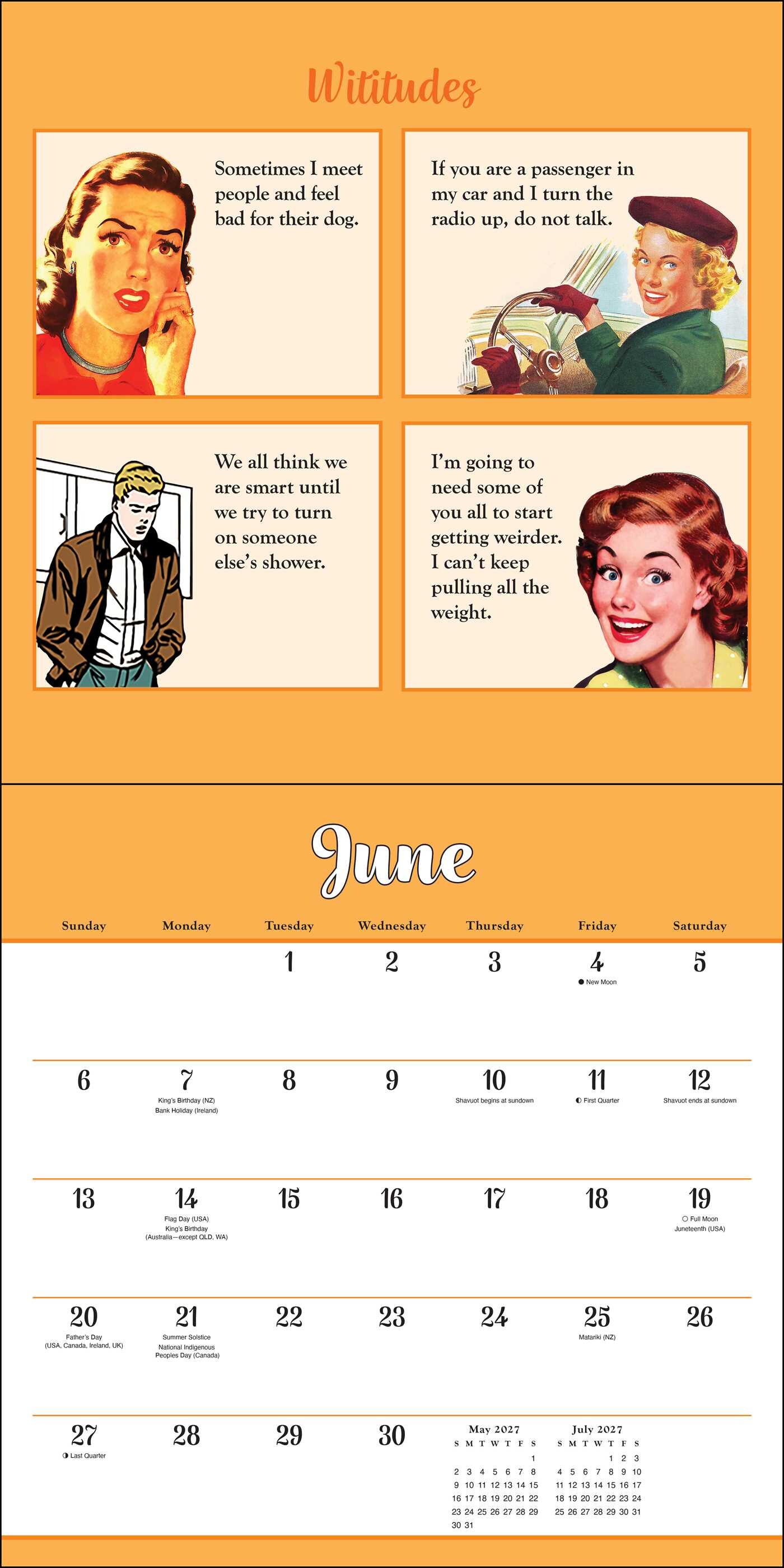 Wititudes 2027 Wall Calendar