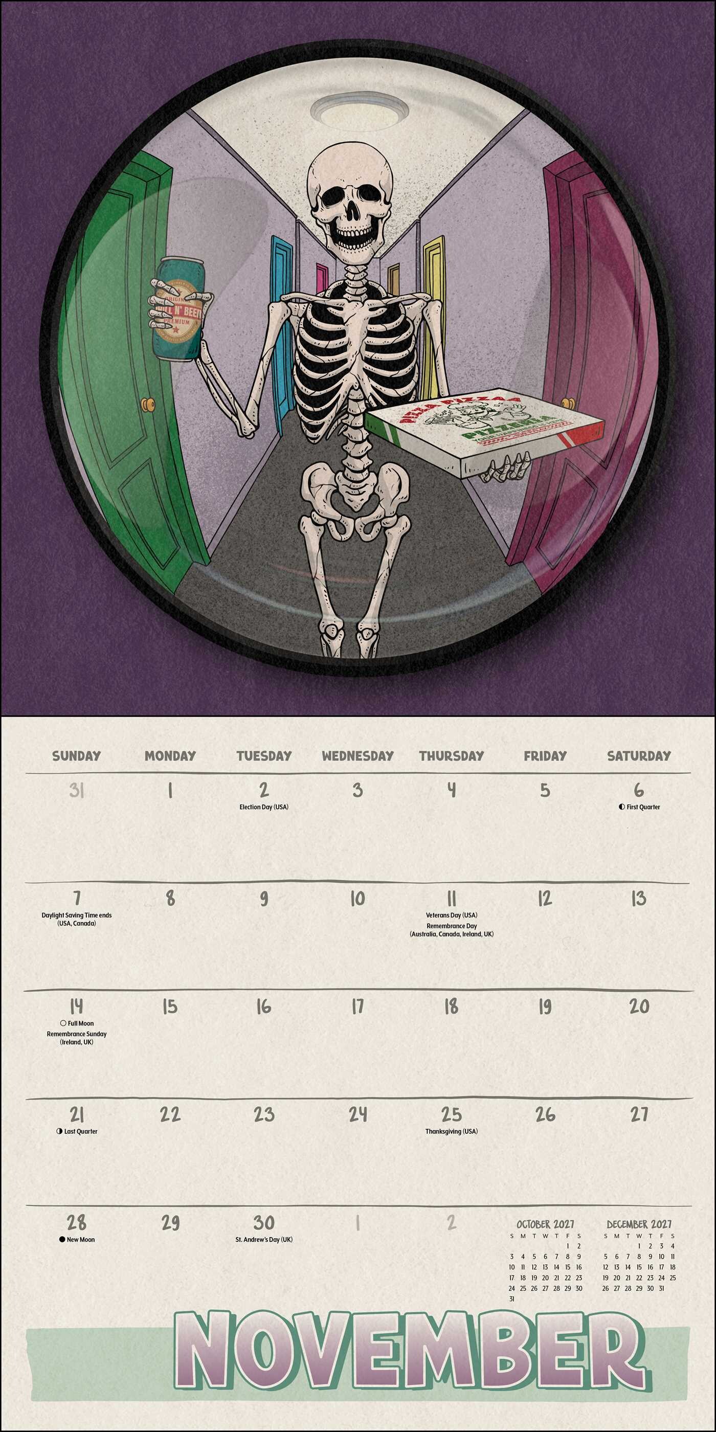 Death Takes a Holiday 2027 Wall Calendar