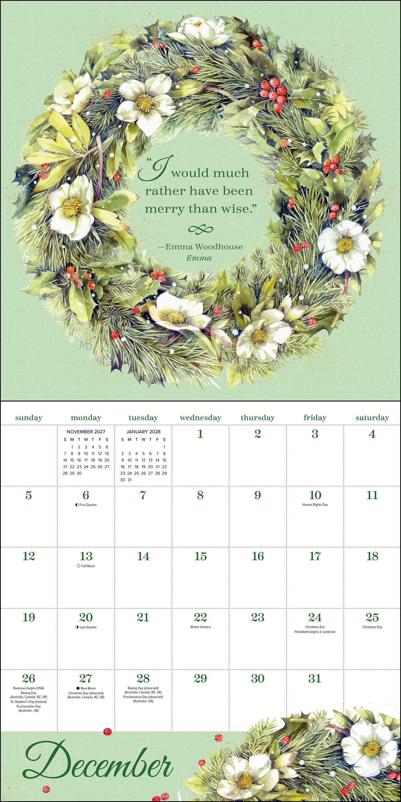 Quotable Jane Austen 2027 Wall Calendar