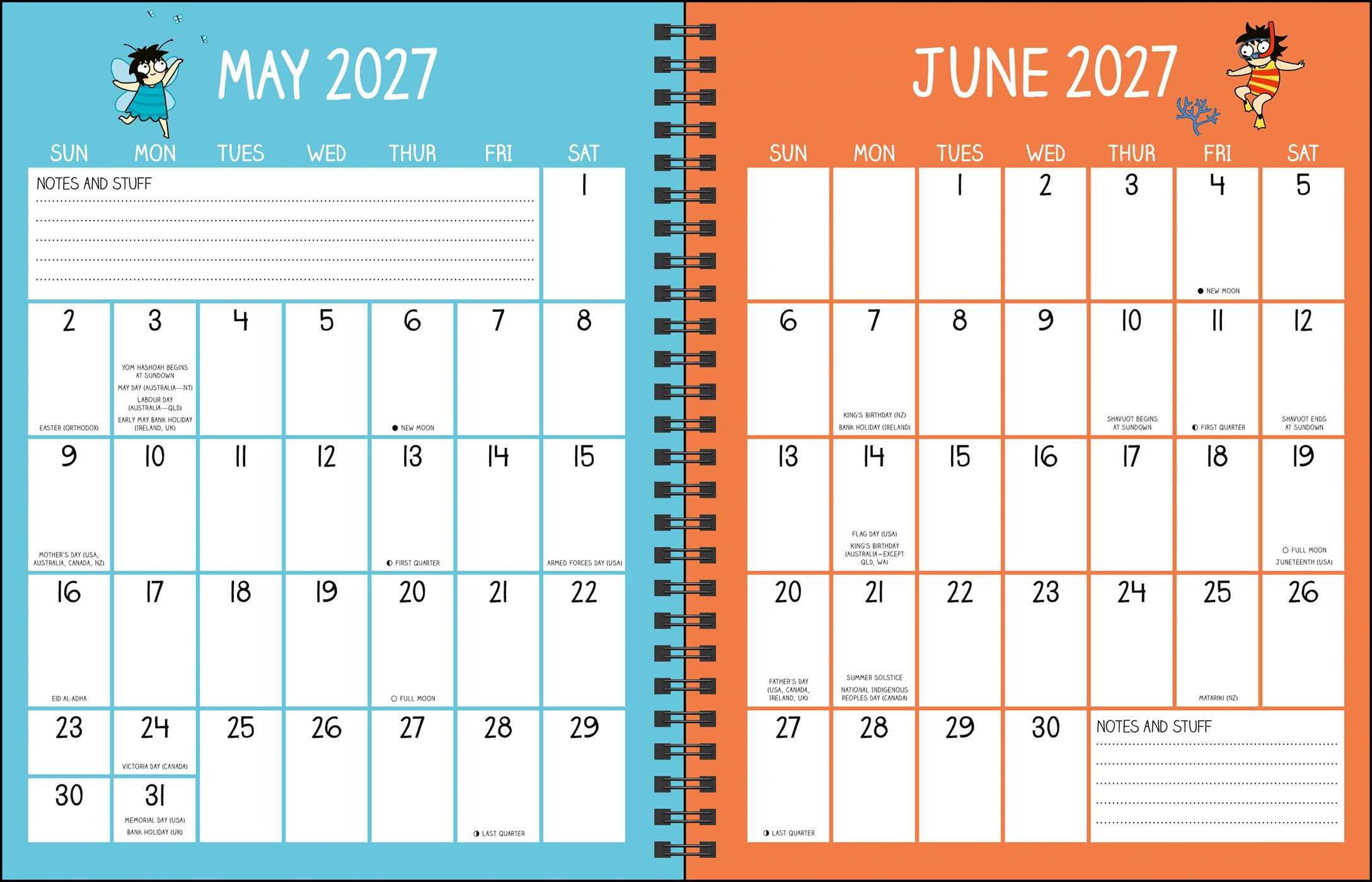 Sarah's Scribbles 2027 Monthly/Weekly Planner Calendar