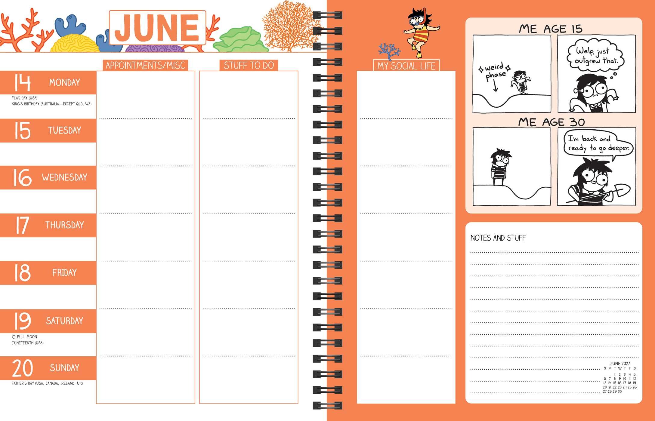 Sarah's Scribbles 2027 Monthly/Weekly Planner Calendar