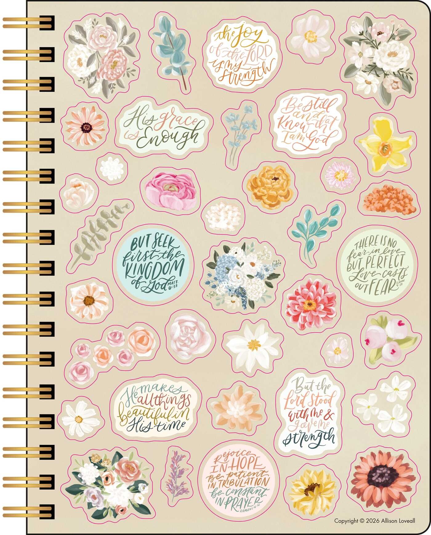 Scriptures and Florals 2027 Monthly/Weekly Planner Calendar