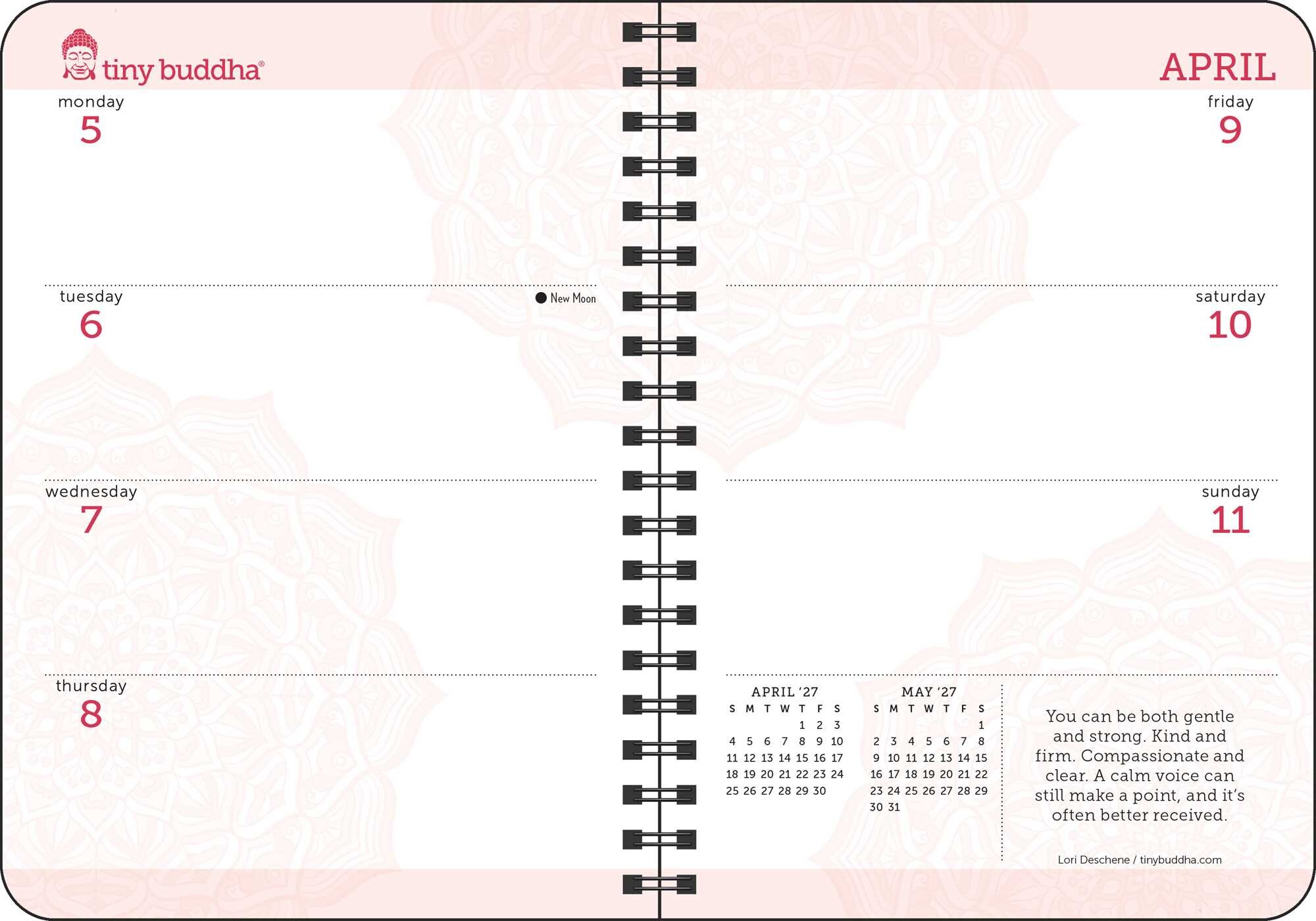 Tiny Buddha 2027 Monthly/Weekly Planner Calendar