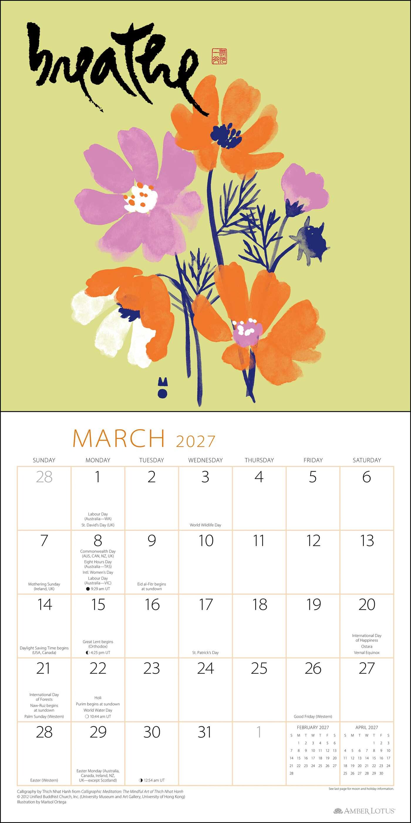 Thich Nhat Hanh 2027 Wall Calendar