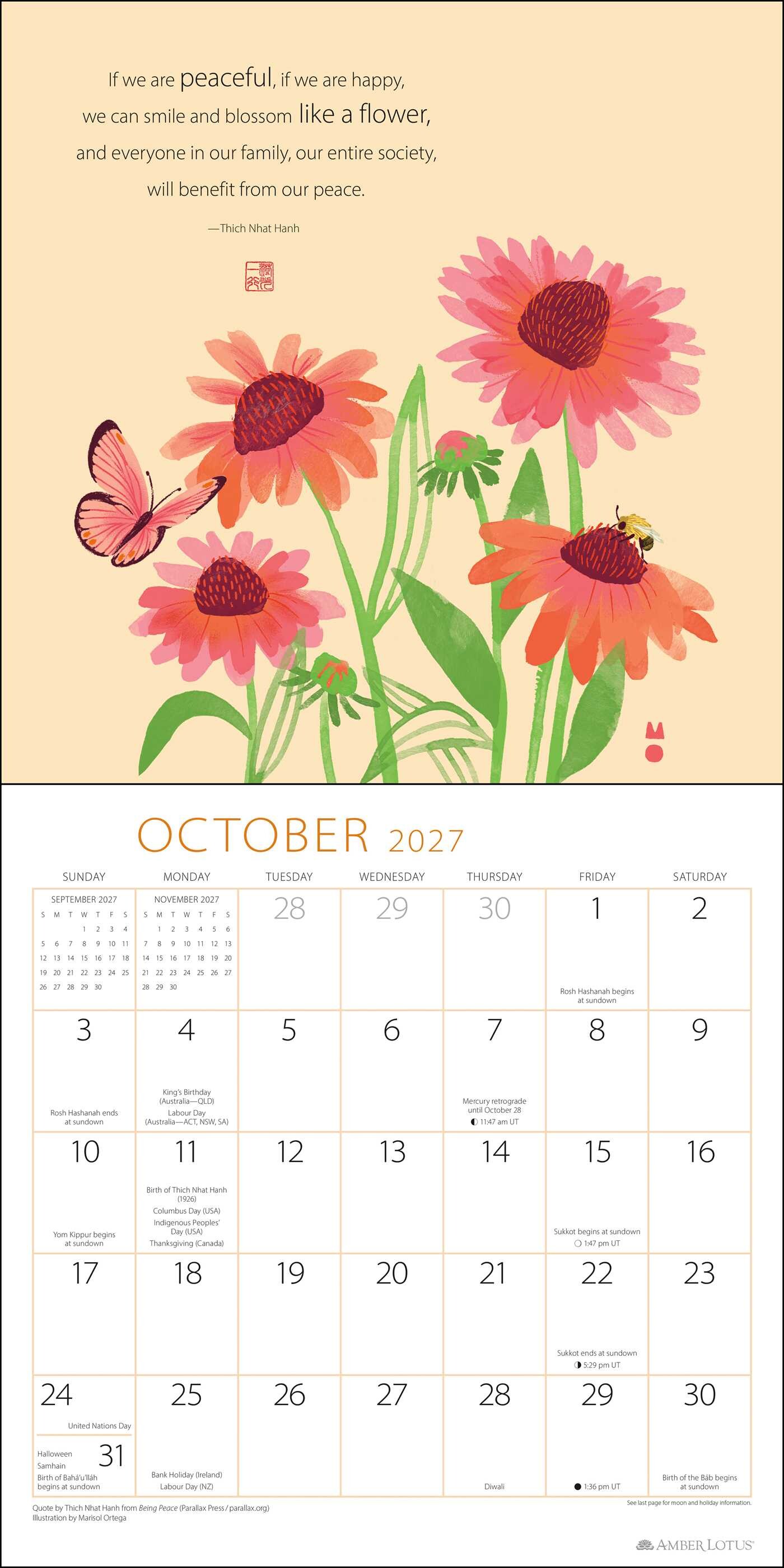 Thich Nhat Hanh 2027 Wall Calendar