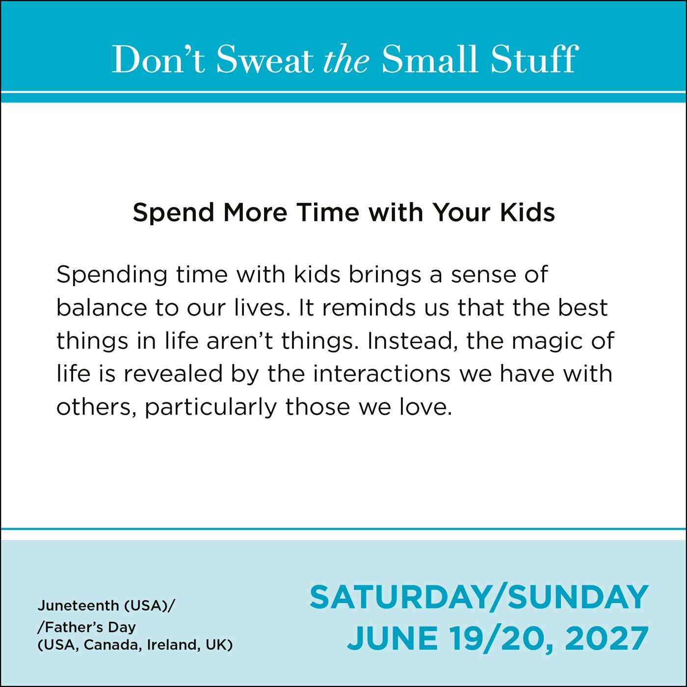Don't Sweat the Small Stuff 2027 Day-to-Day Calendar