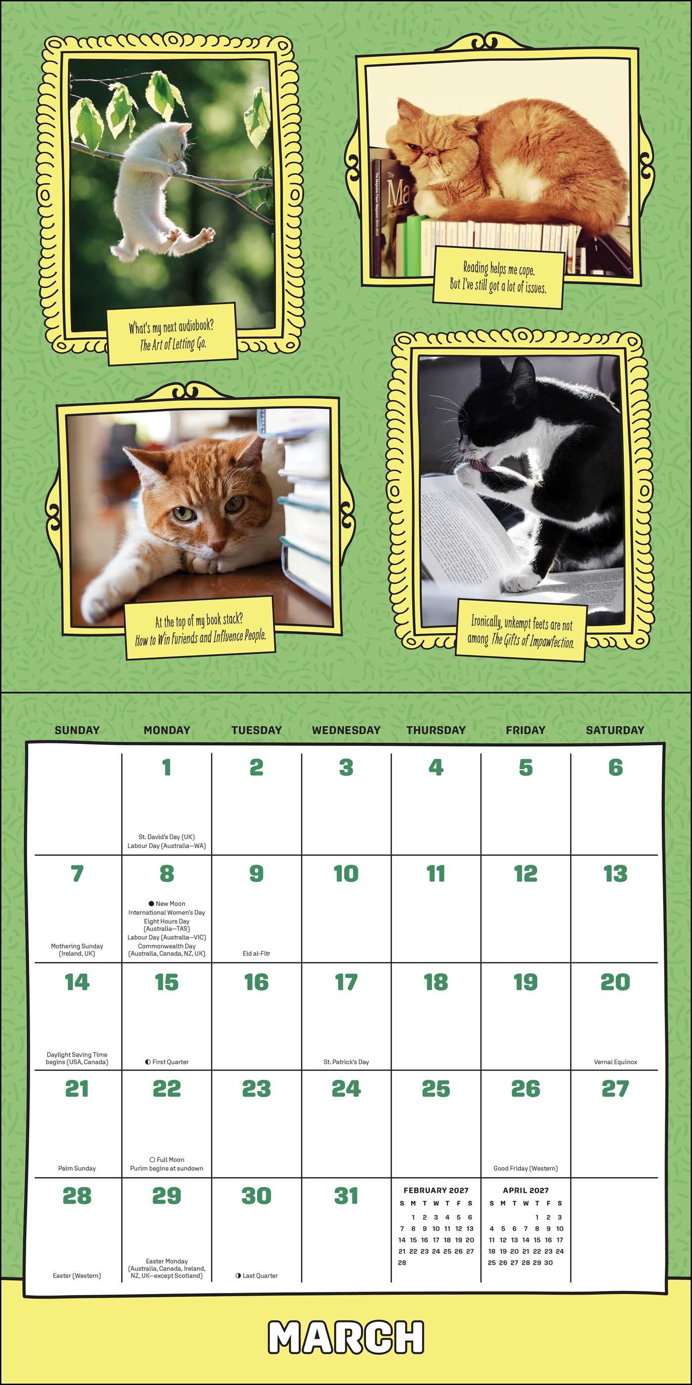 Cats Are Cheaper Than Therapy 2027 Wall Calendar