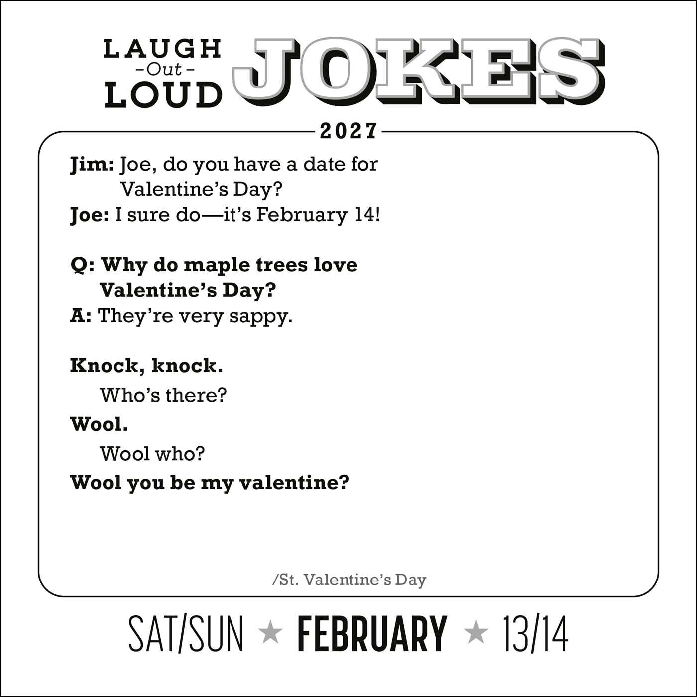 Laugh-Out-Loud Jokes 2027 Day-to-Day Calendar