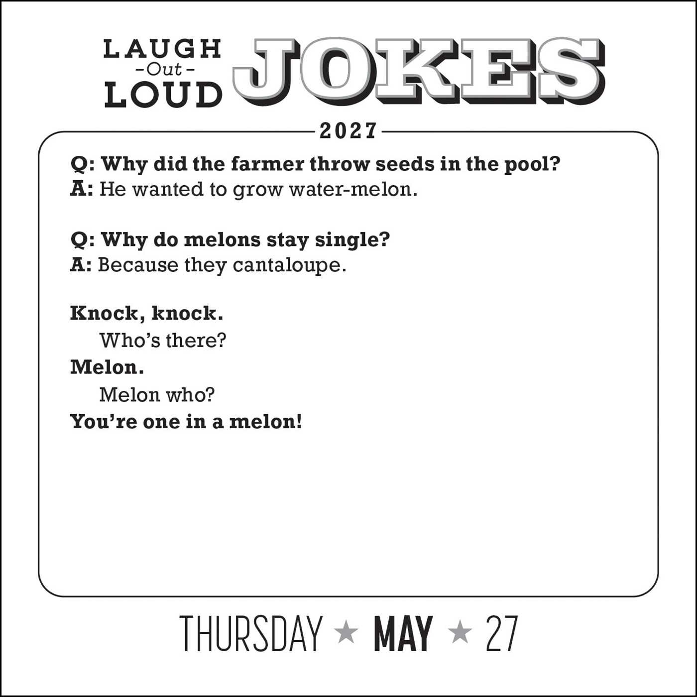 Laugh-Out-Loud Jokes 2027 Day-to-Day Calendar