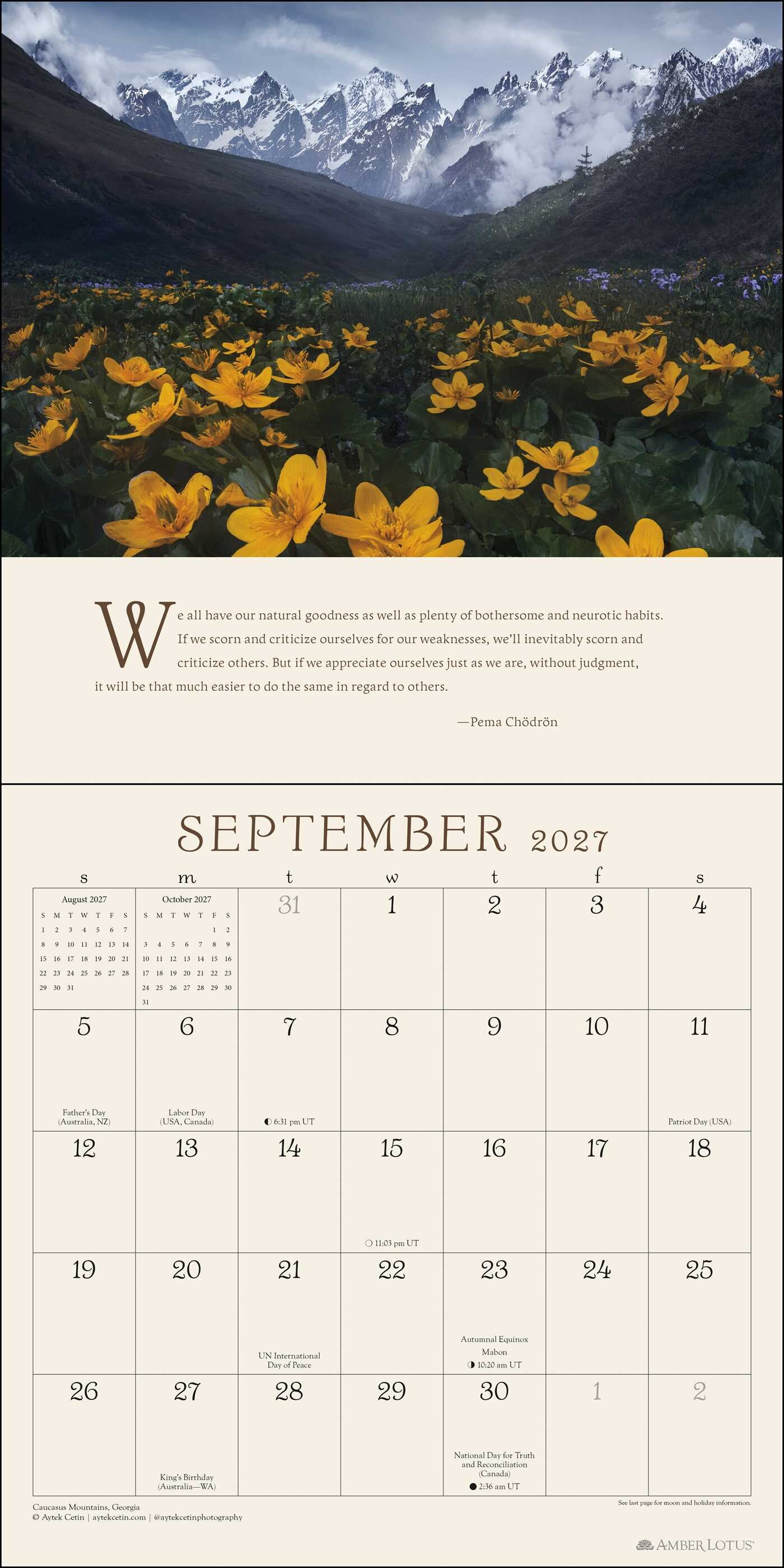 Pema ChÃ¶drÃ¶n 2027 Wall Calendar