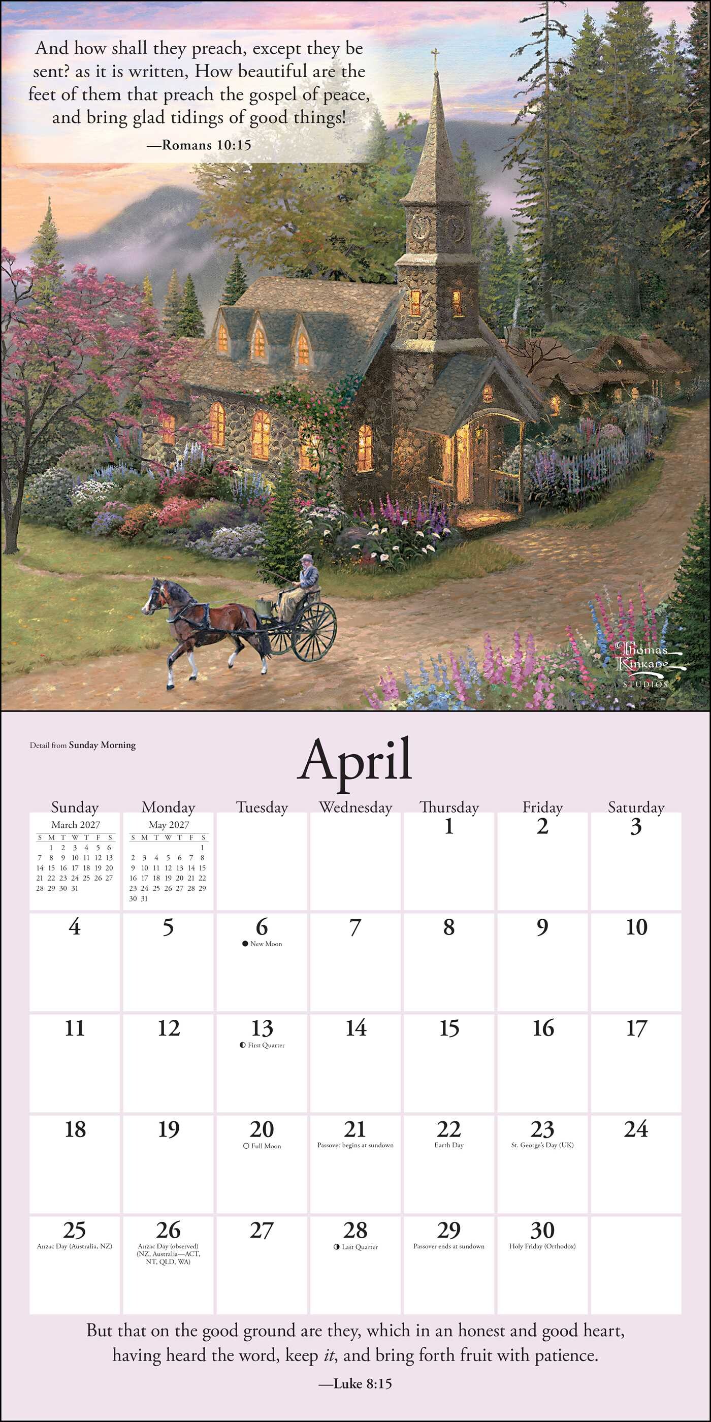 Thomas Kinkade Gardens of Grace 2027 Wall Calendar with Scripture