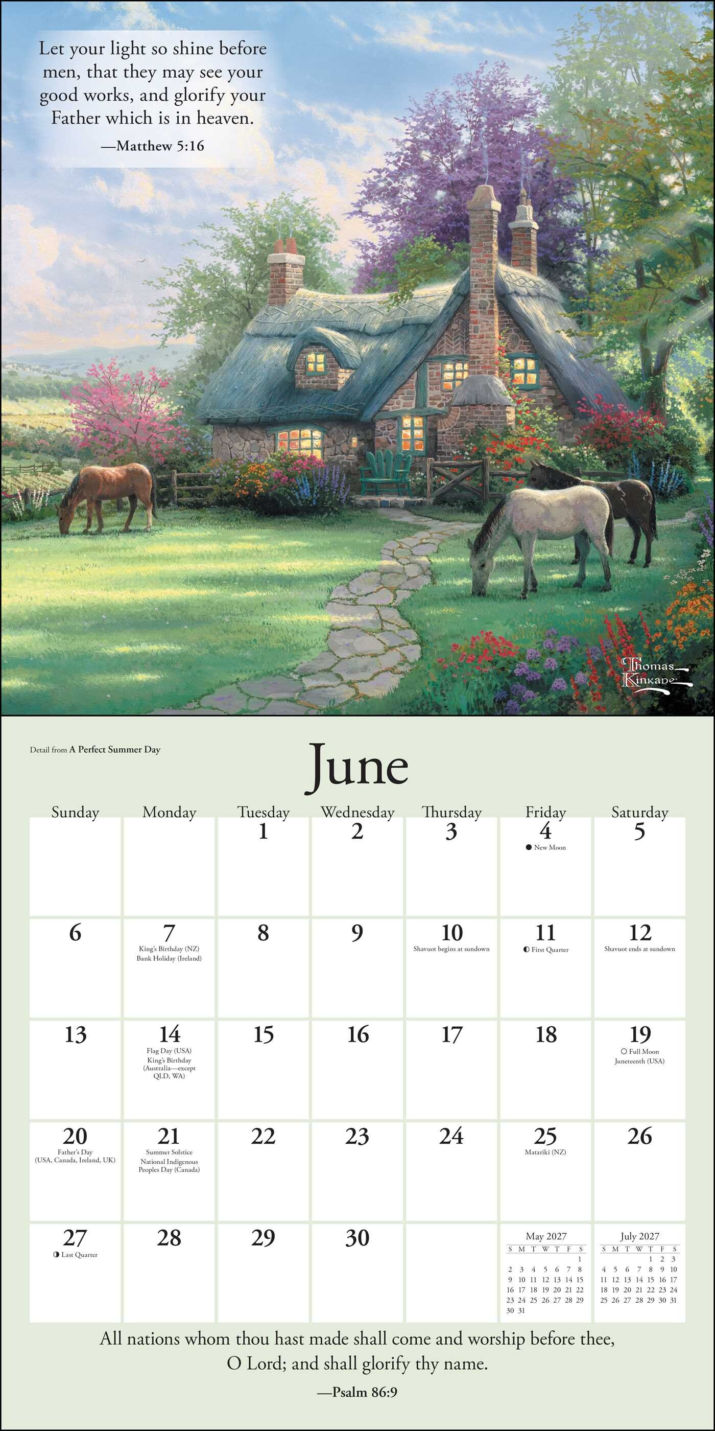 Thomas Kinkade Gardens of Grace 2027 Wall Calendar with Scripture