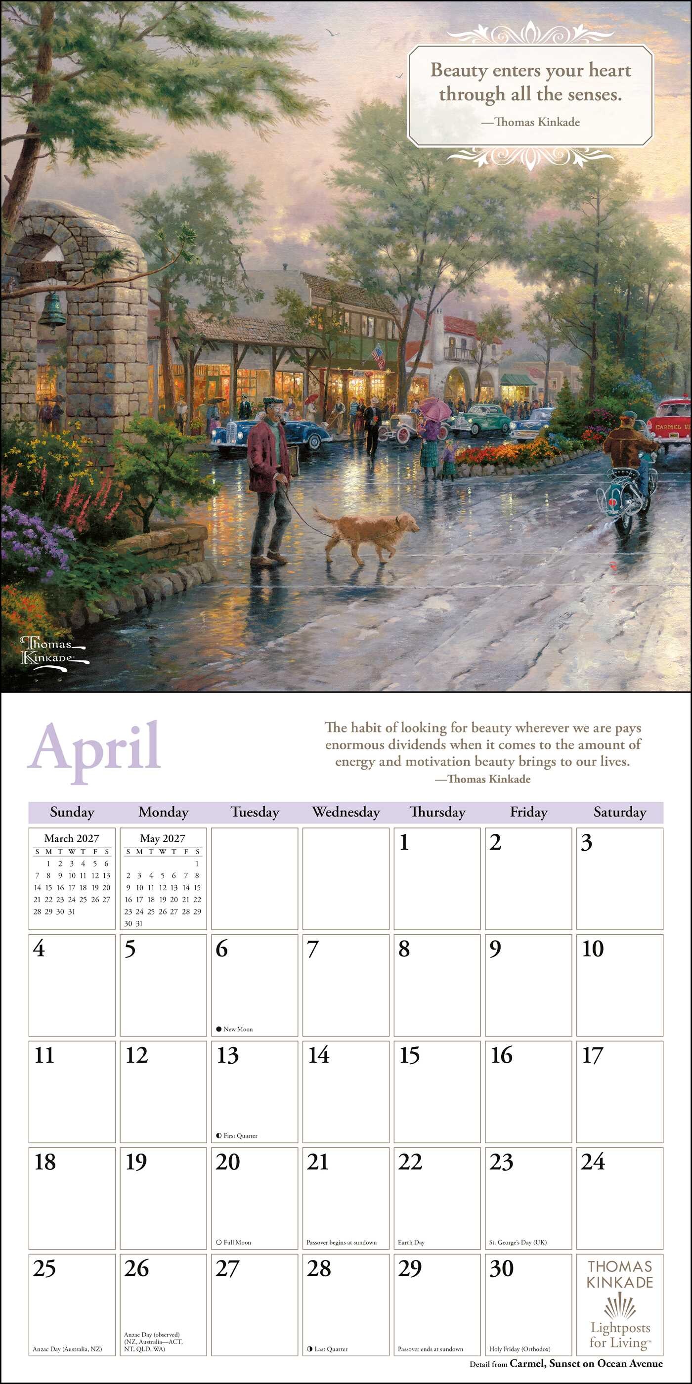 Thomas Kinkade Lightposts for Living 2027 Wall Calendar