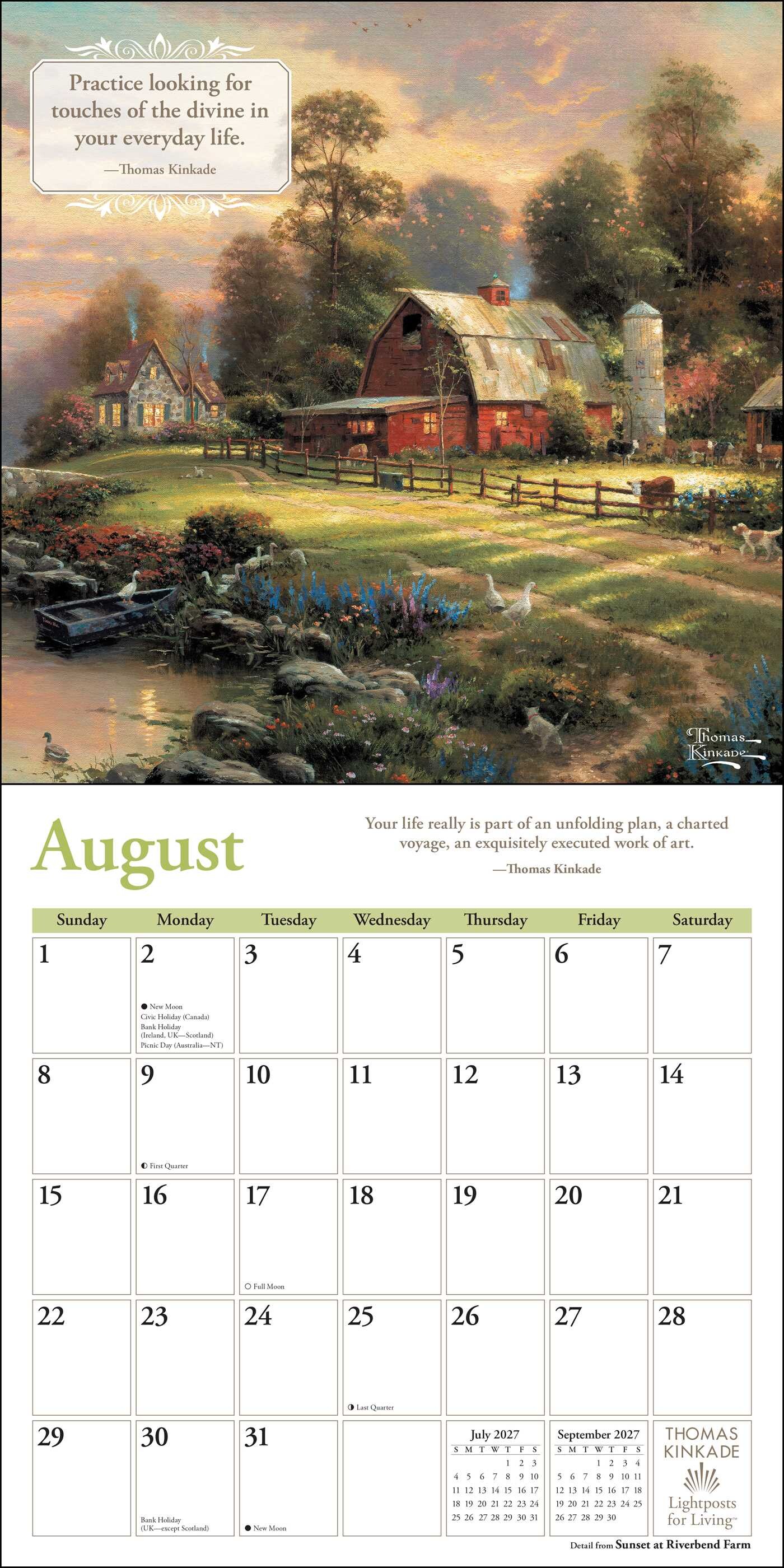 Thomas Kinkade Lightposts for Living 2027 Wall Calendar