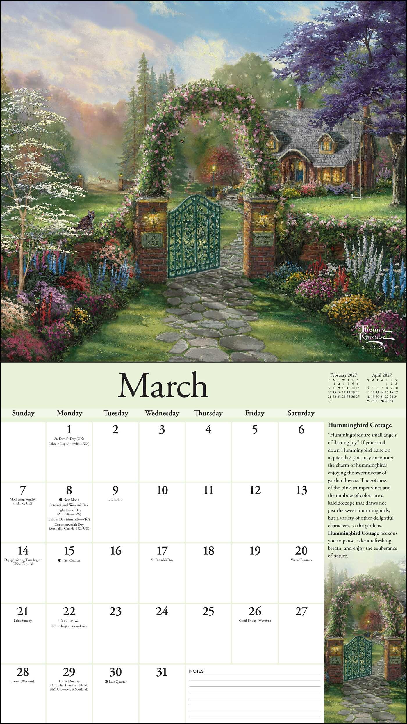 Thomas Kinkade Special Collector's Edition 2027 Deluxe Wall Calendar with Print