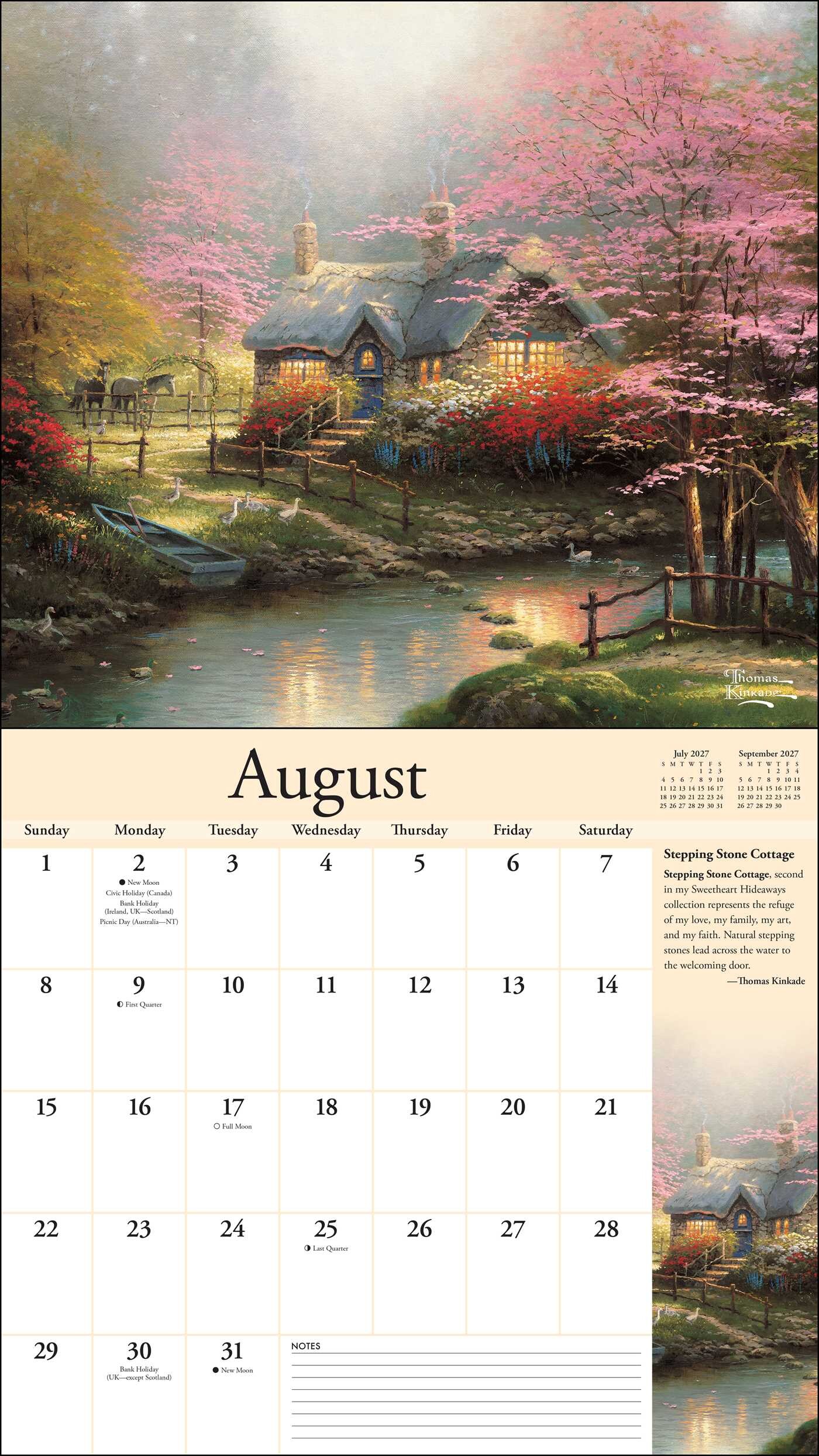 Thomas Kinkade Special Collector's Edition 2027 Deluxe Wall Calendar with Print