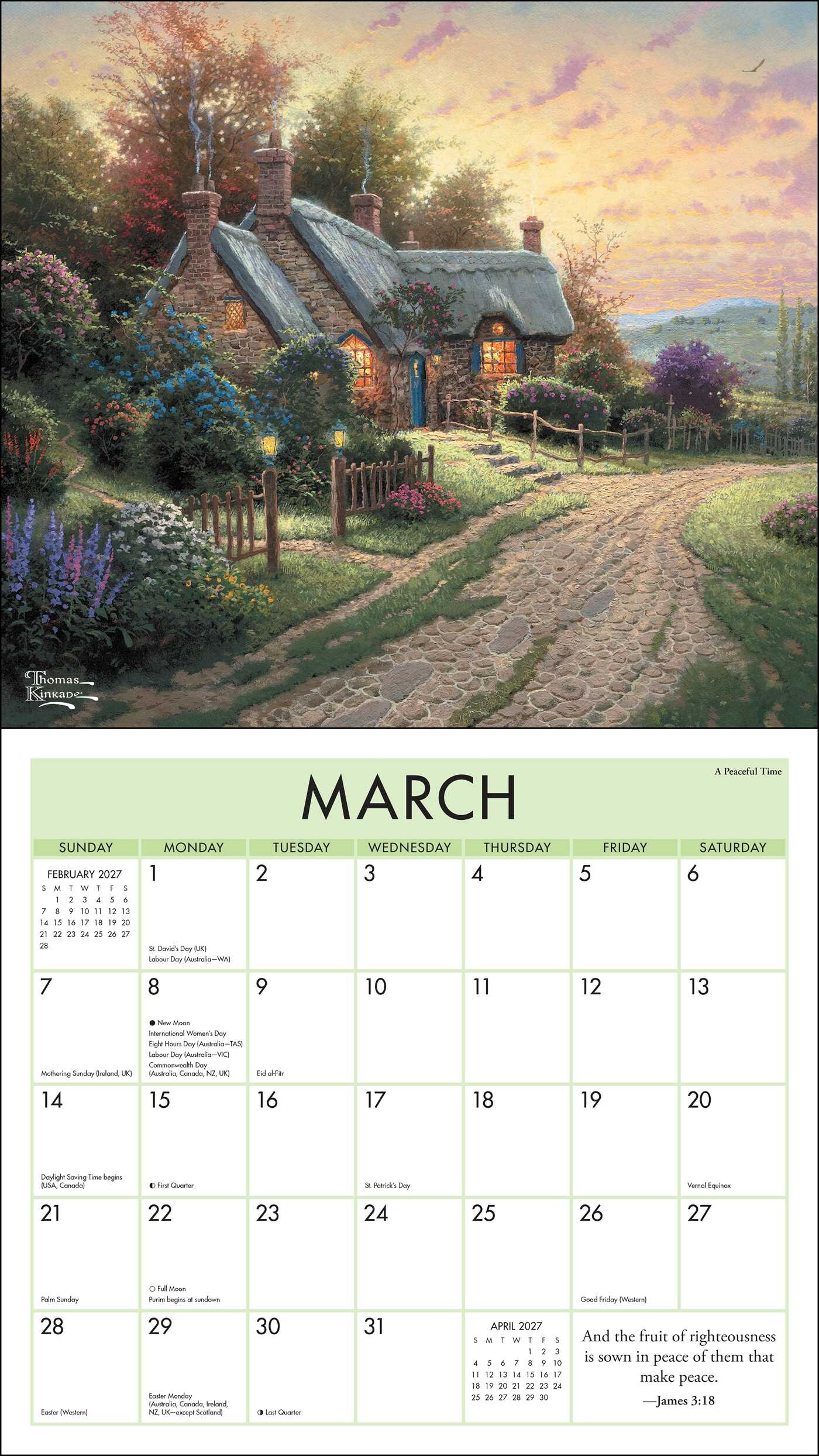 Thomas Kinkade Studios® 2027 Deluxe Wall Calendar with Scripture