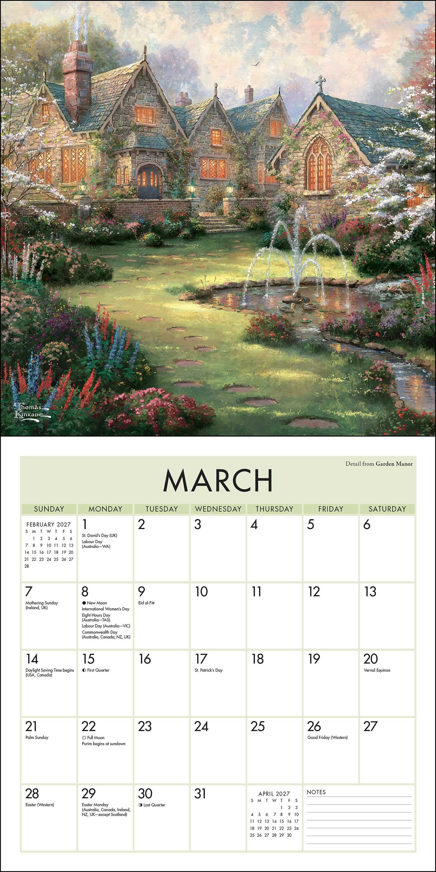 Thomas Kinkade Studios® 2027 Mini Wall Calendar