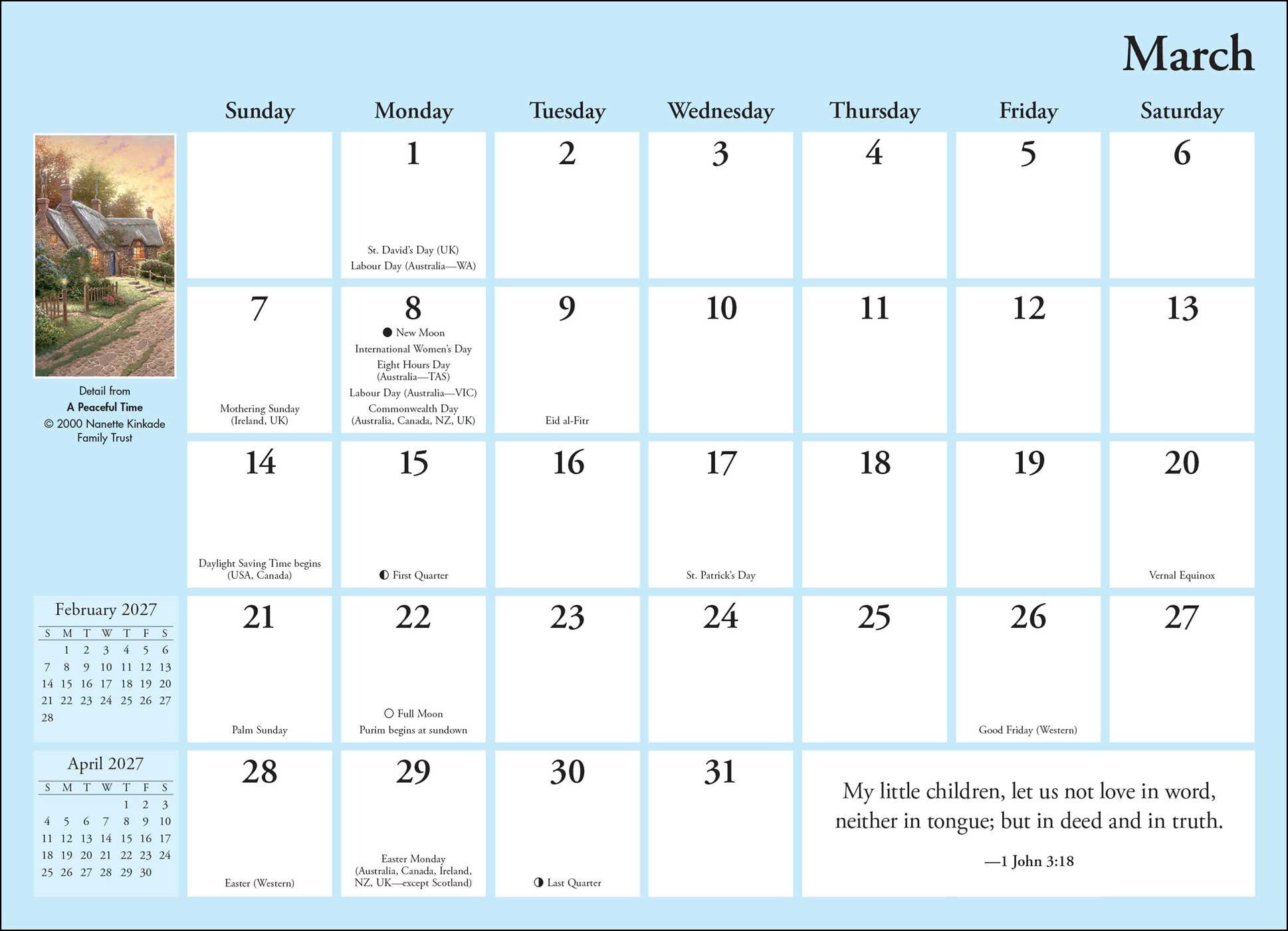 Thomas Kinkade Studios® 2027 Monthly Pocket Planner Calendar with Scripture