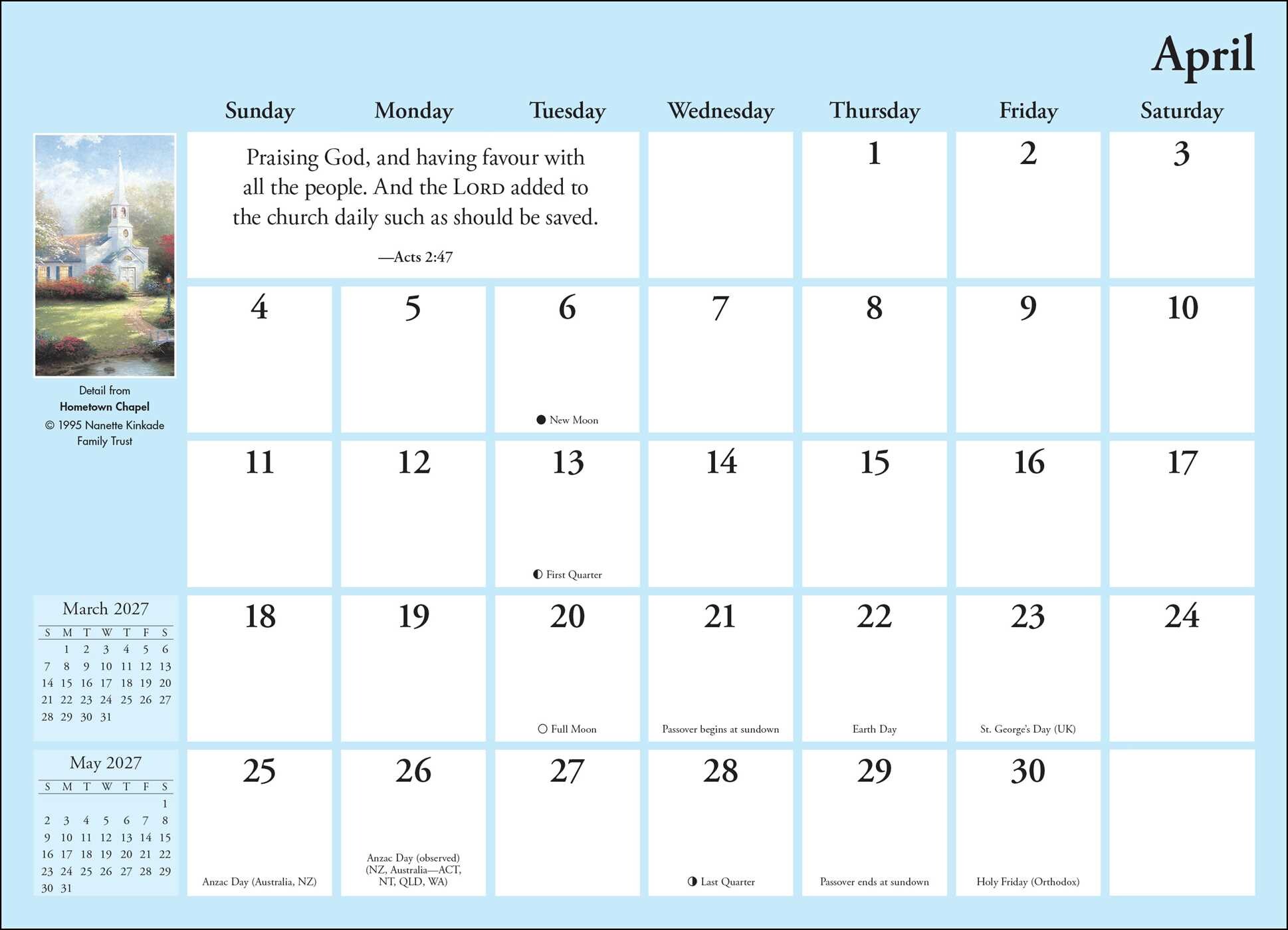 Thomas Kinkade Studios® 2027 Monthly Pocket Planner Calendar with Scripture