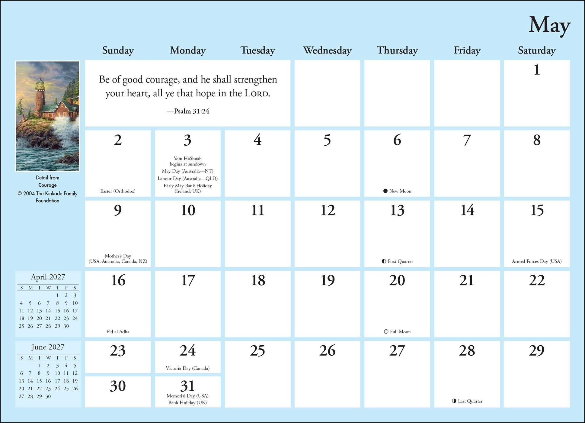 Thomas Kinkade Studios® 2027 Monthly Pocket Planner Calendar with Scripture
