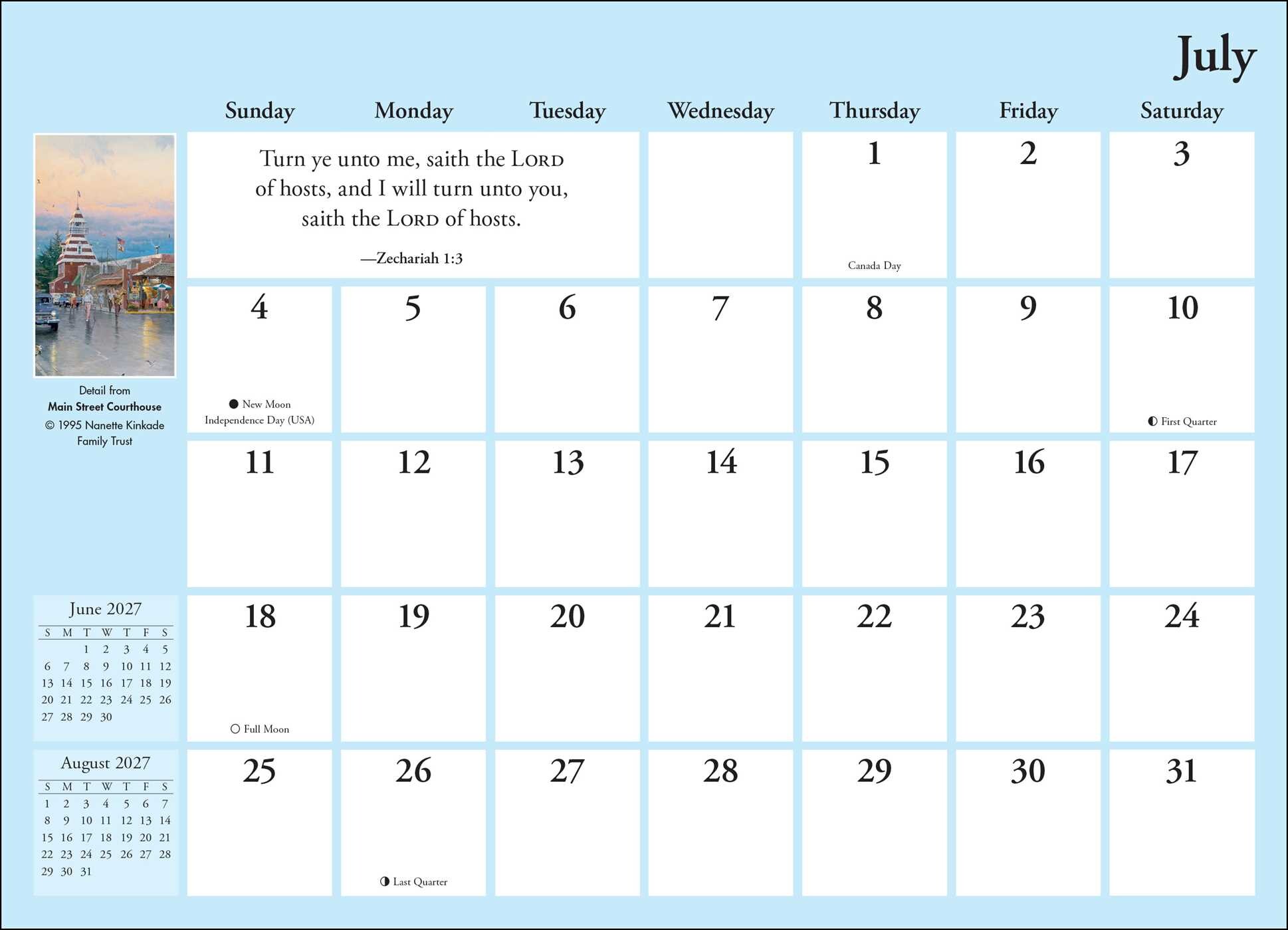 Thomas Kinkade Studios® 2027 Monthly Pocket Planner Calendar with Scripture